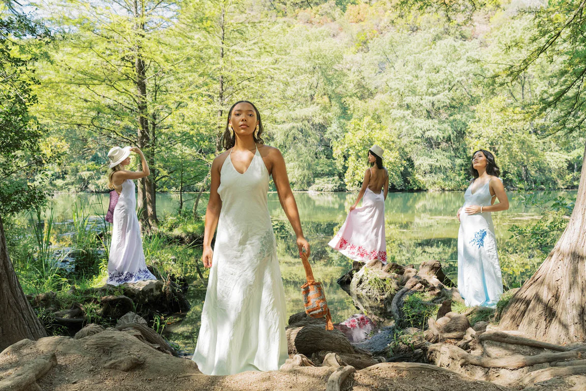 Women in Pastel Dresses 