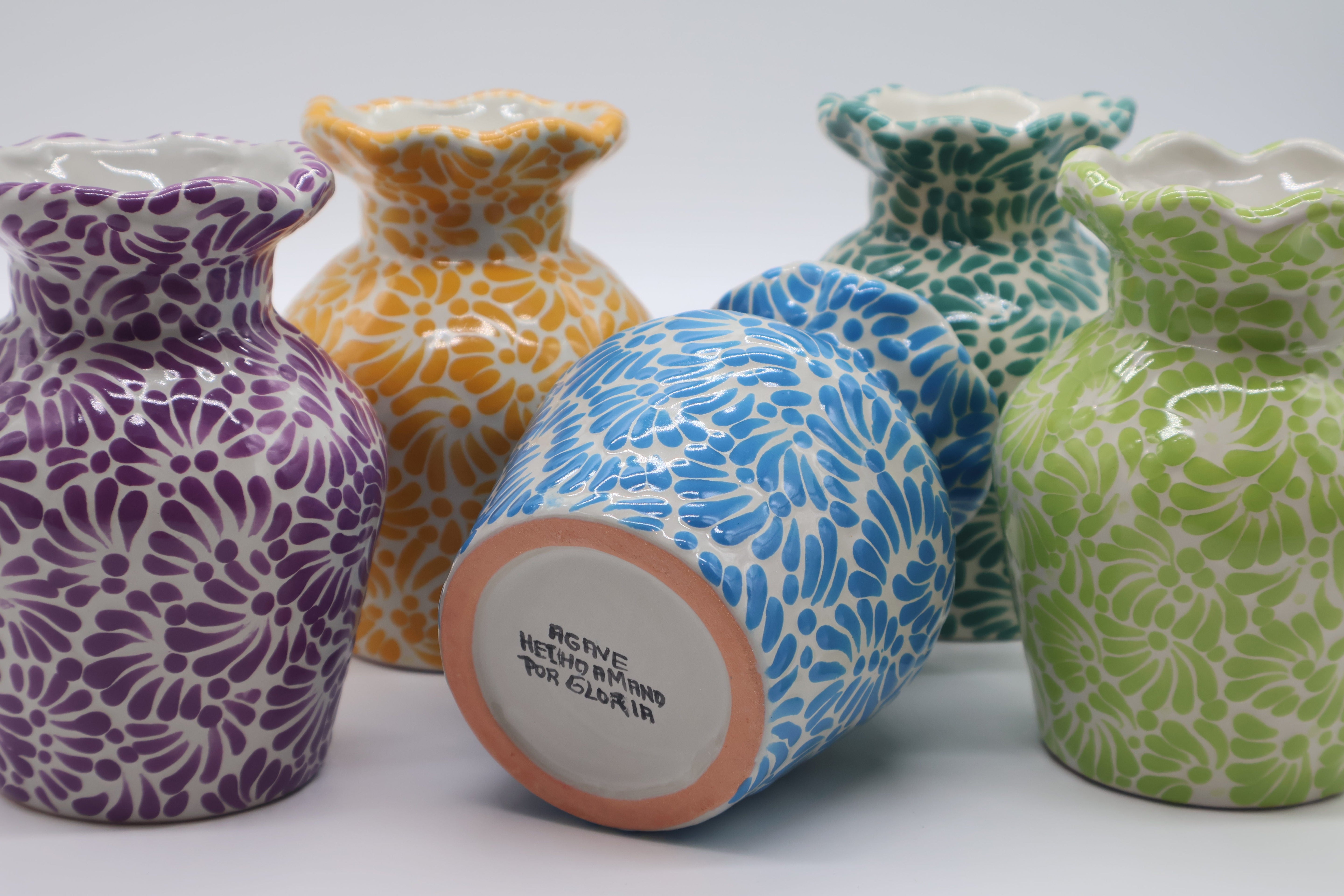 Colorful Talavera Wave Vase