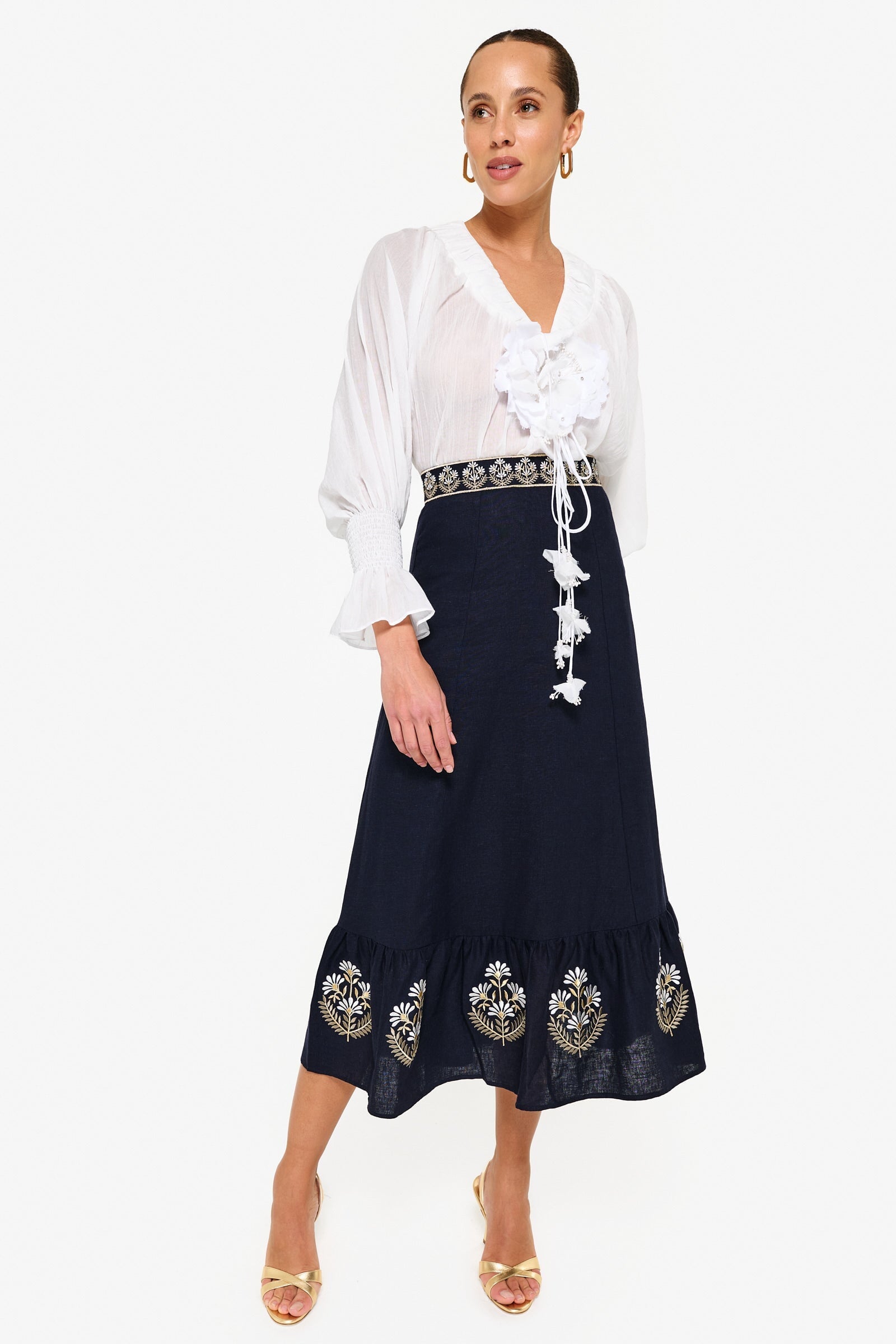 Gol Blouse - White by Rosewater House