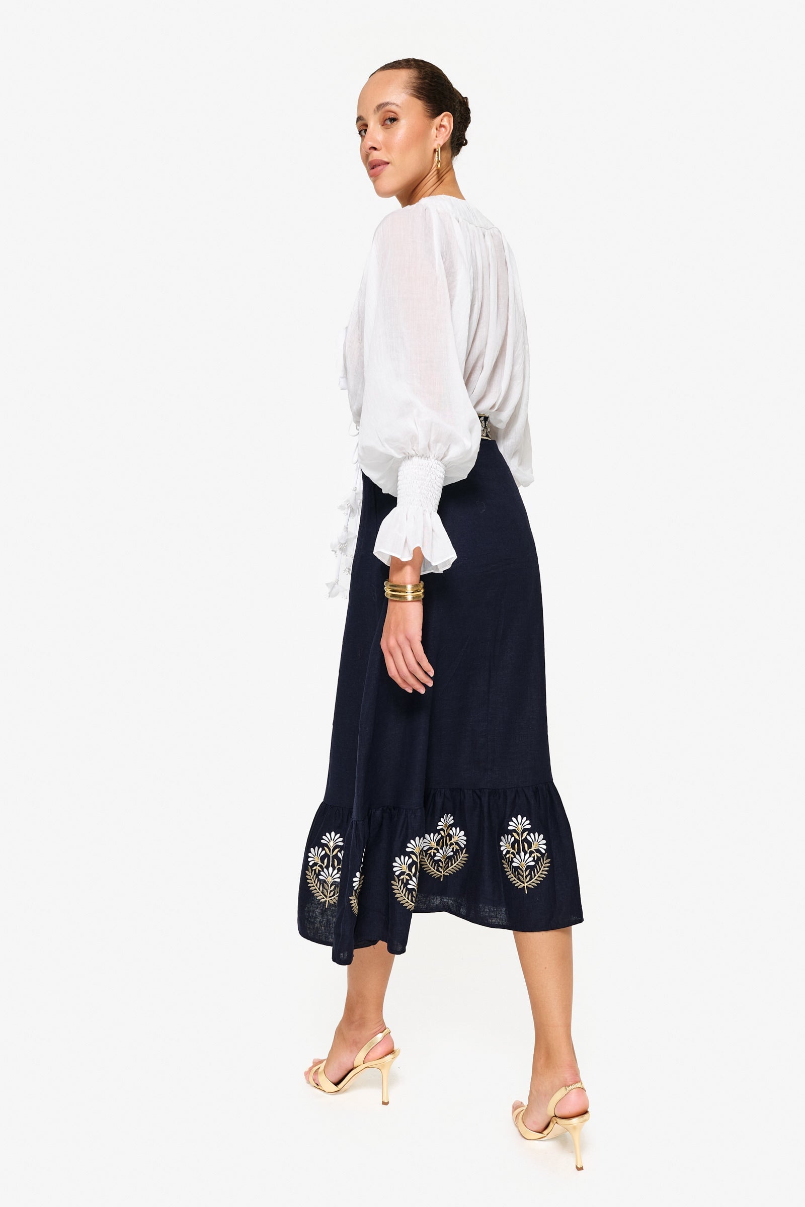 Gol Blouse - White by Rosewater House