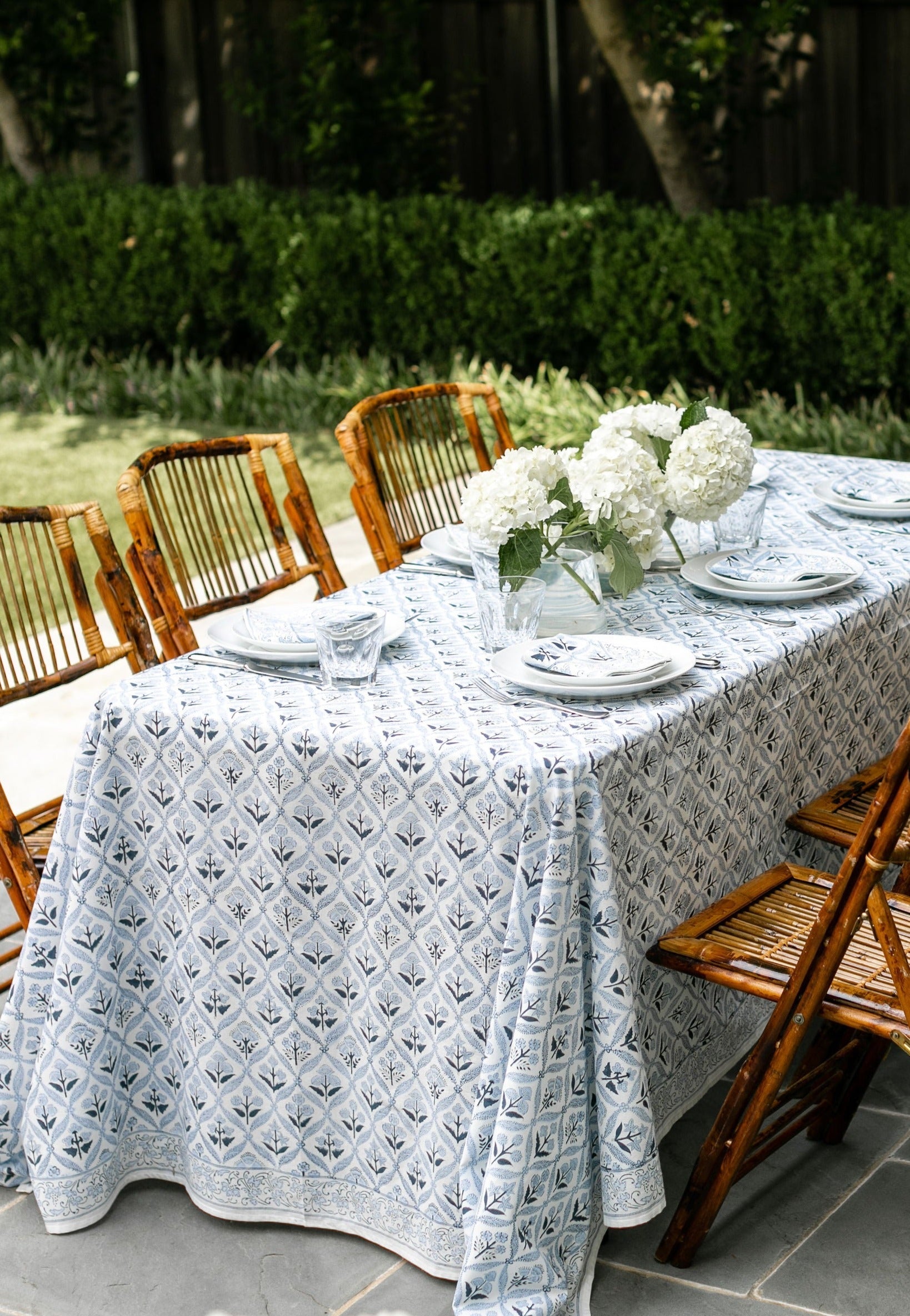 Multi Blue Floral Tablecloth by Holly Harris Designs