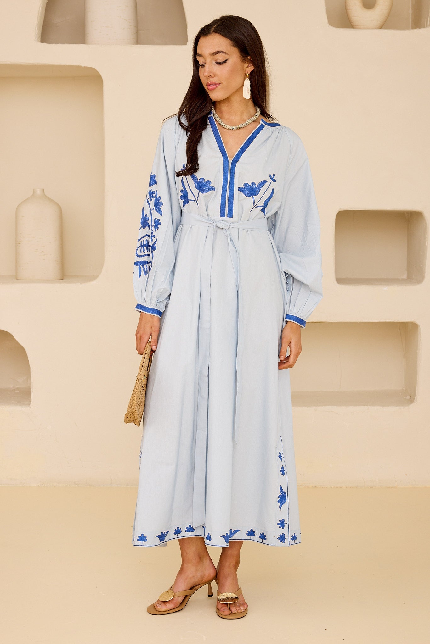 Mediterranean Blue Kaftan by Tela Mercantile