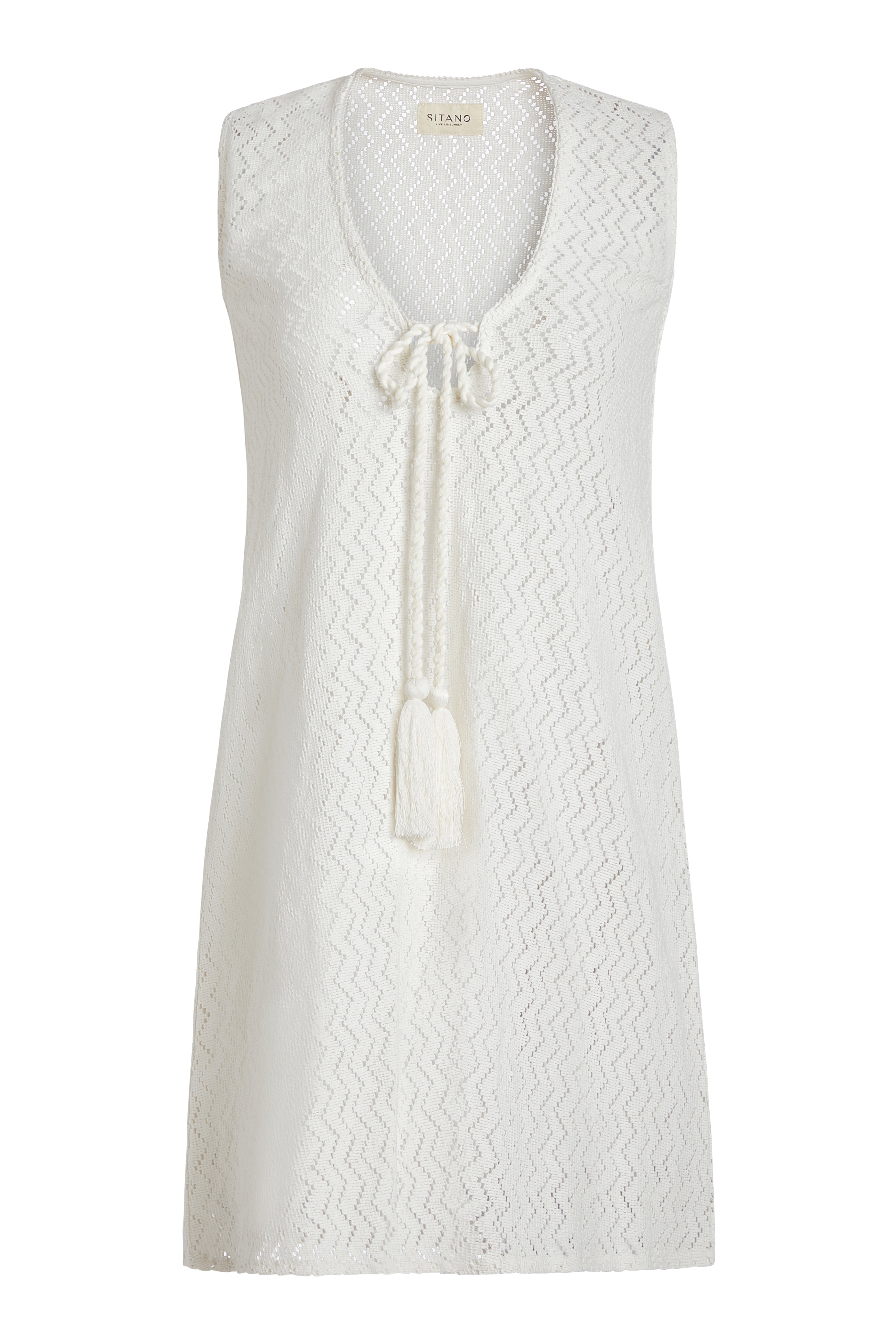 Sorrento Short Dress - White by Sitano