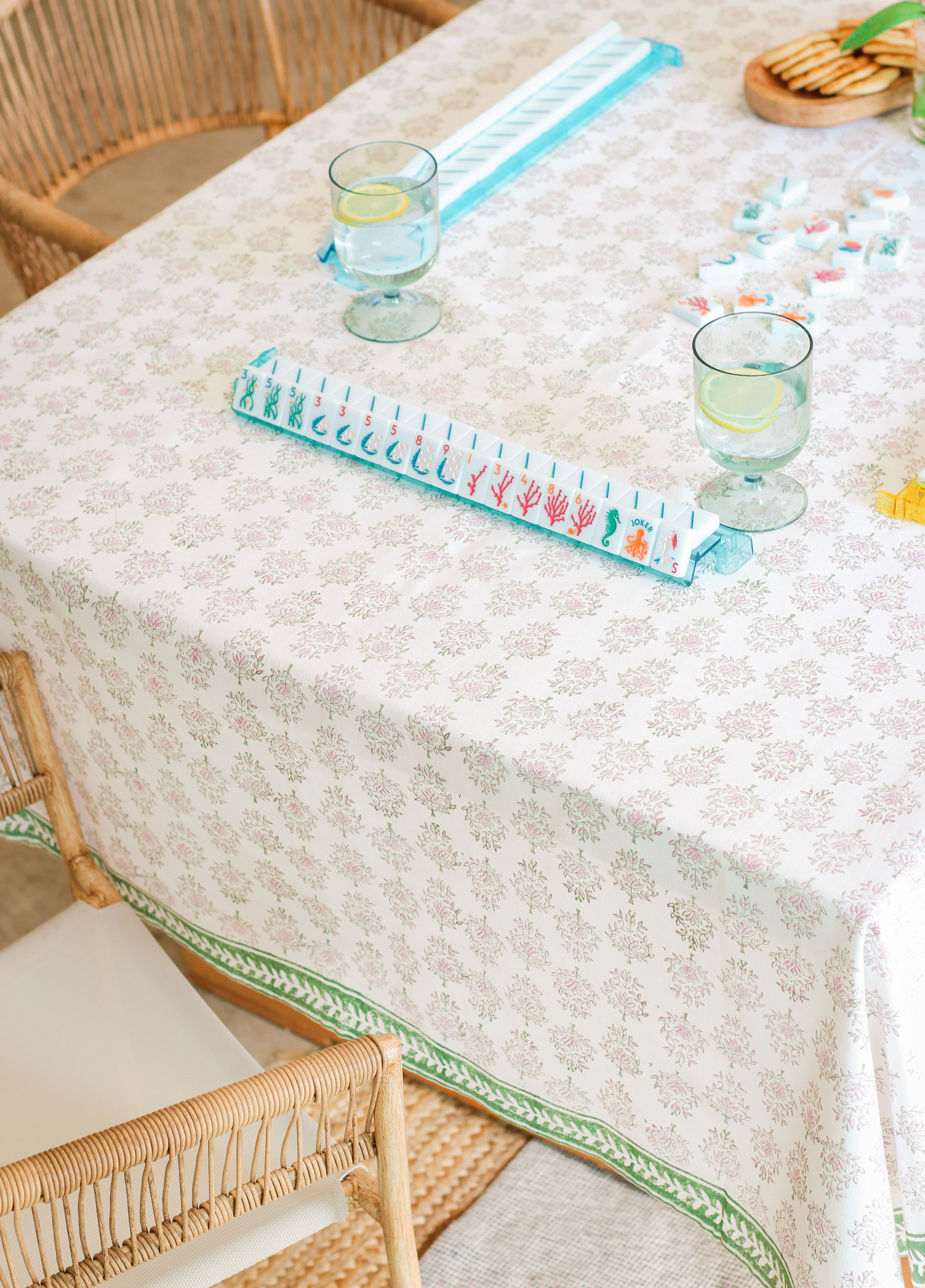 Table Throw - Lotus, Sage & Lilac by Mended