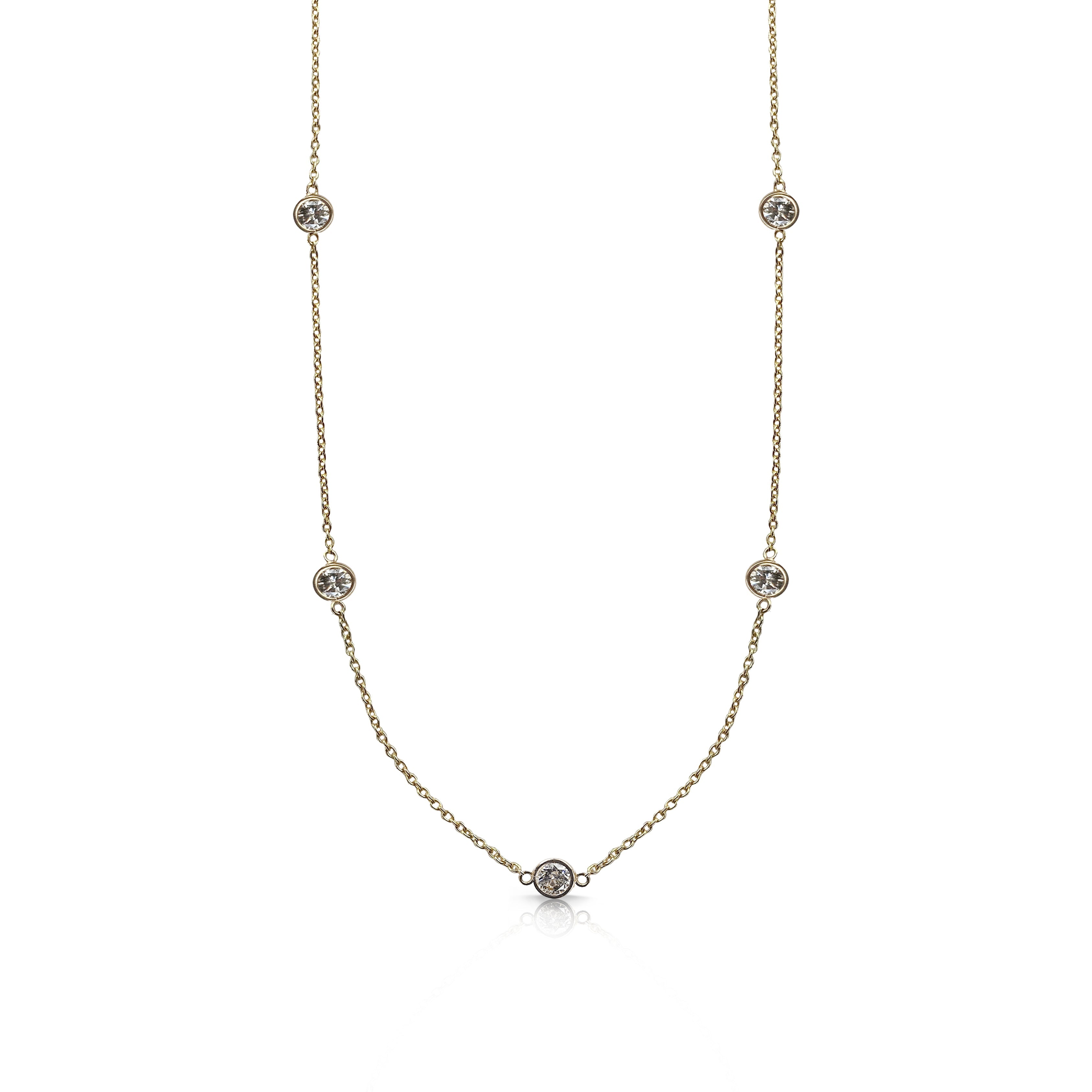 14k Yellow Gold Dainty Diamond Necklace by S. Carter Designs
