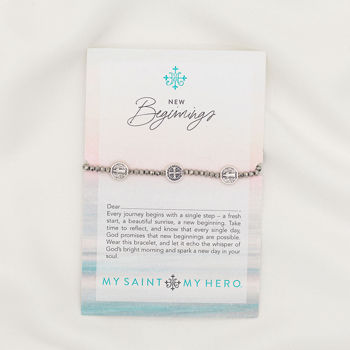 New Beginnings Crystal Benedictine Blessing Bracelet by My Saint My Hero