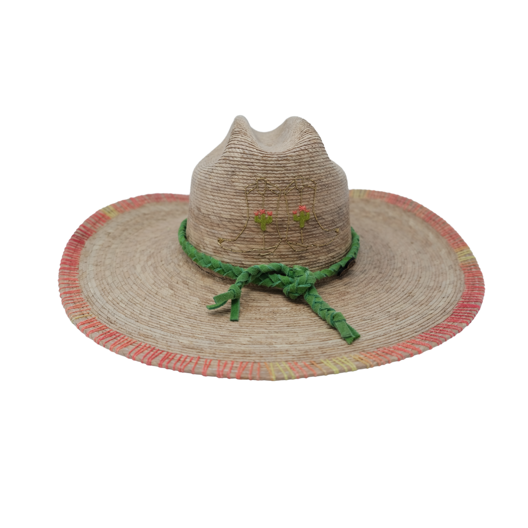 Exclusive Cactus Boots Cowboy Straw Hat by Corazon Playero