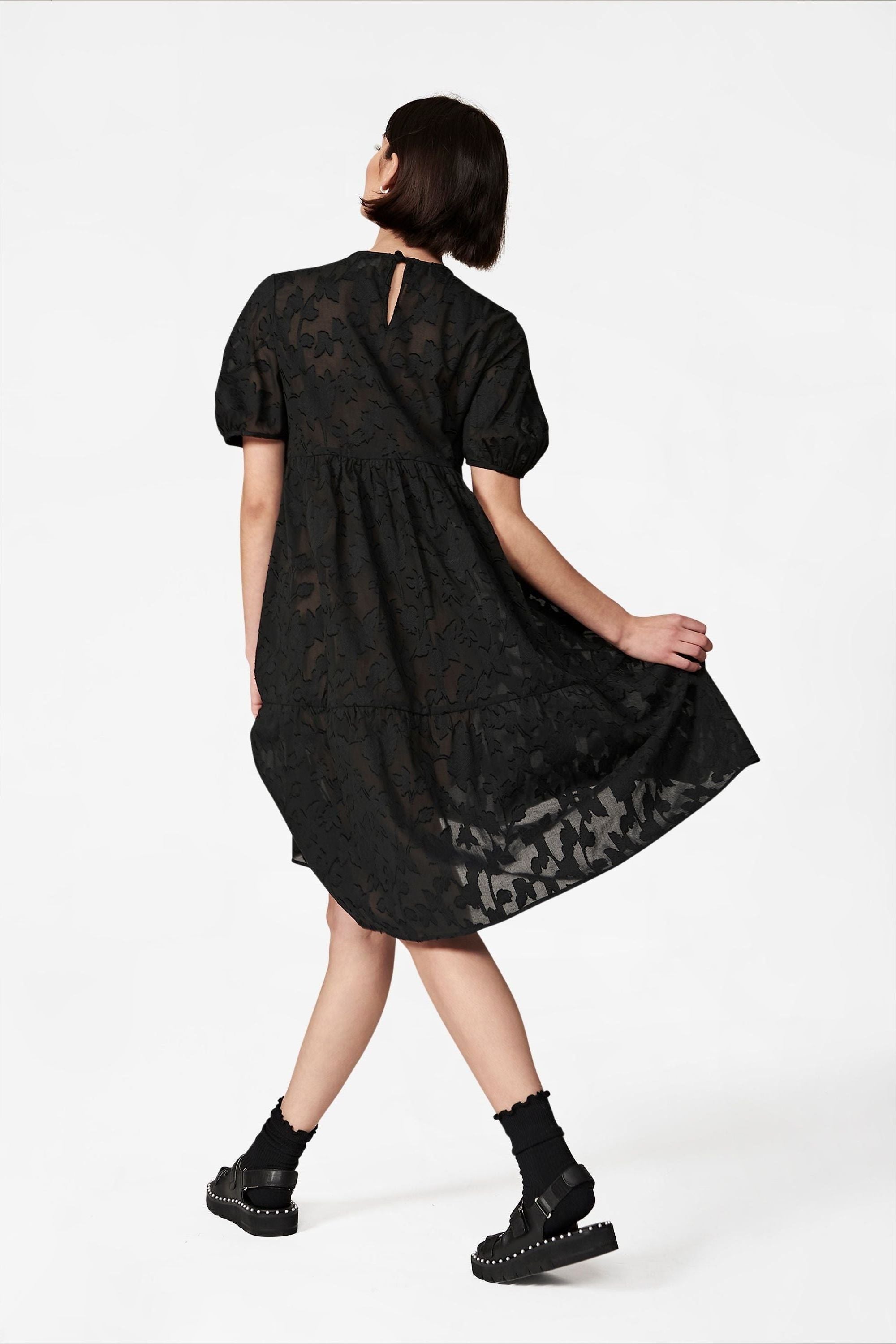 Madeline Black Floral Dress by Casey Marks