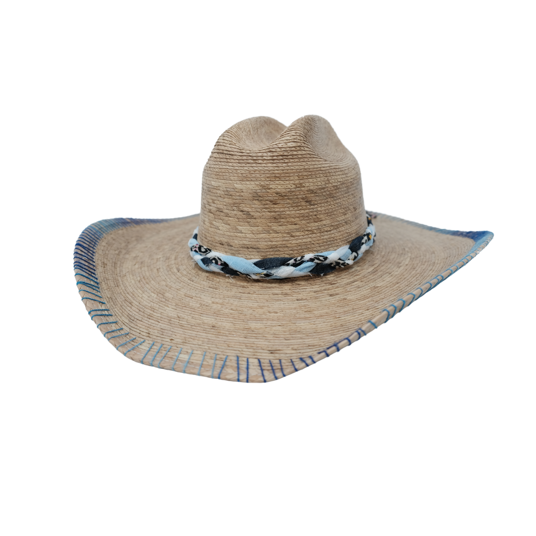 Exclusive Agave Blue Cowboy Straw Hat by Corazon Playero