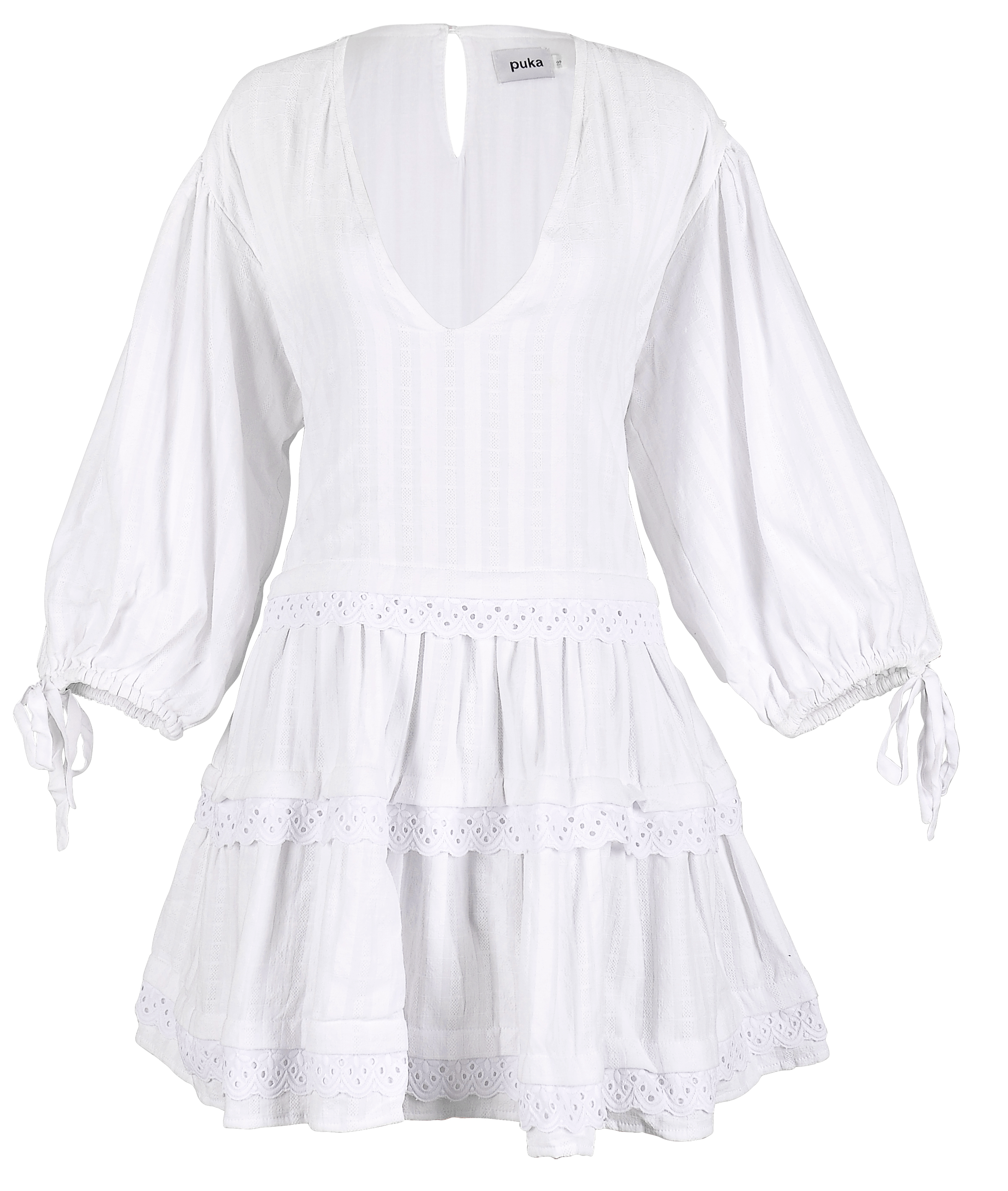Embroidered smock dress clearance white