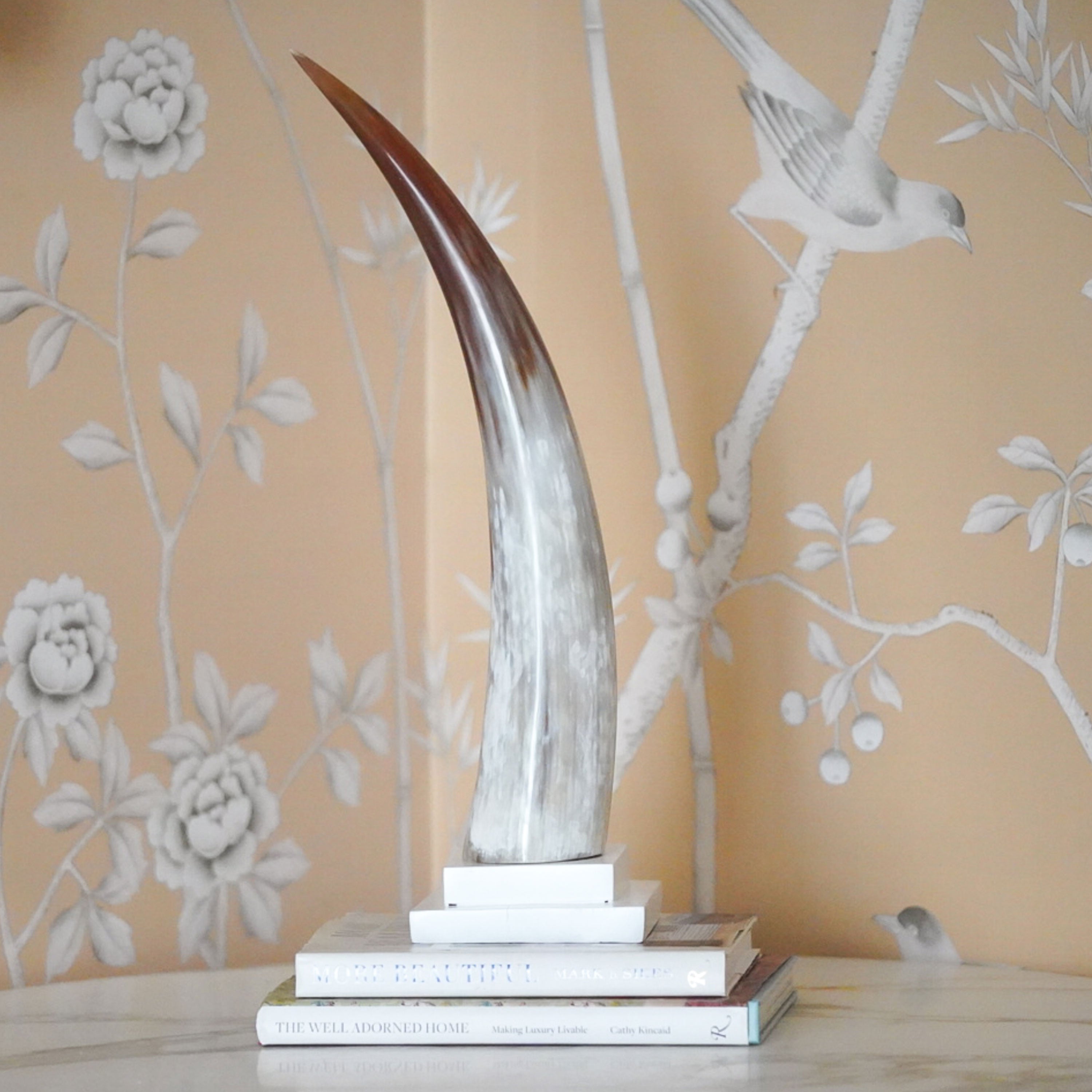 Large African Horn Sculpture by Nile Lily Home
