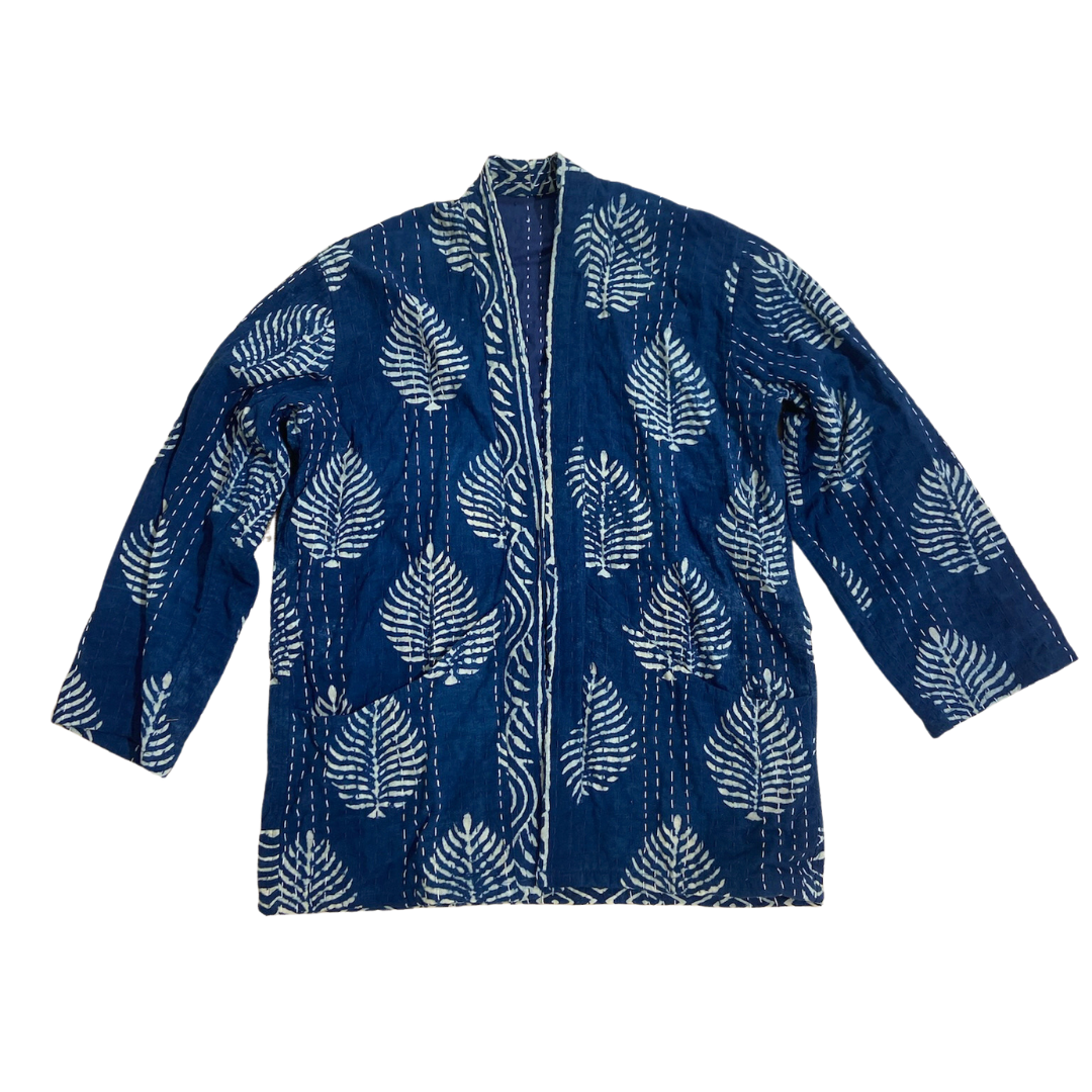 The Blue & White Madeline Patterned Jacket by Blue Door London