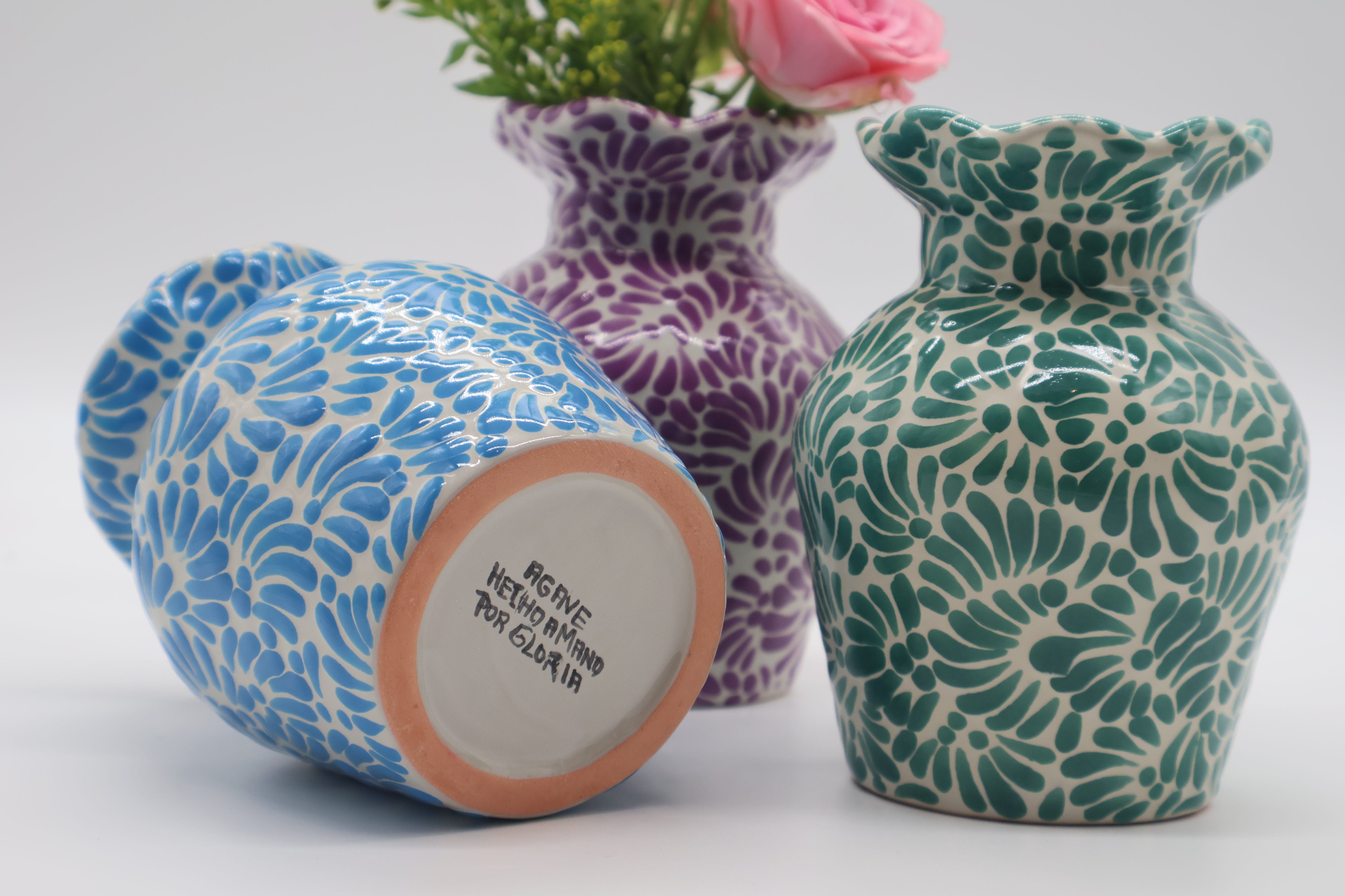 Colorful Talavera Wave Vase
