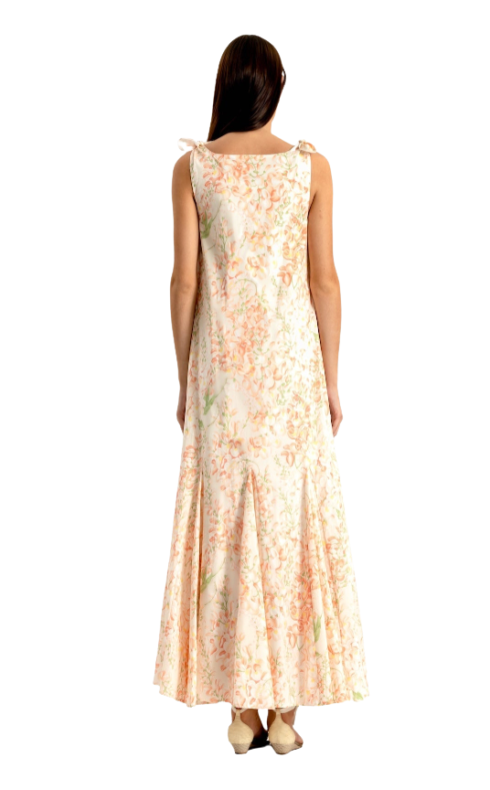 Ashley Coral Wisteria Floral Dress by Casey Marks