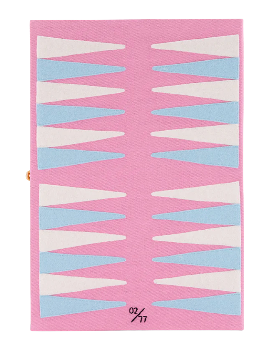 Pink Backgammon Giant Board Game Book Clutch by Olympia Le Tan