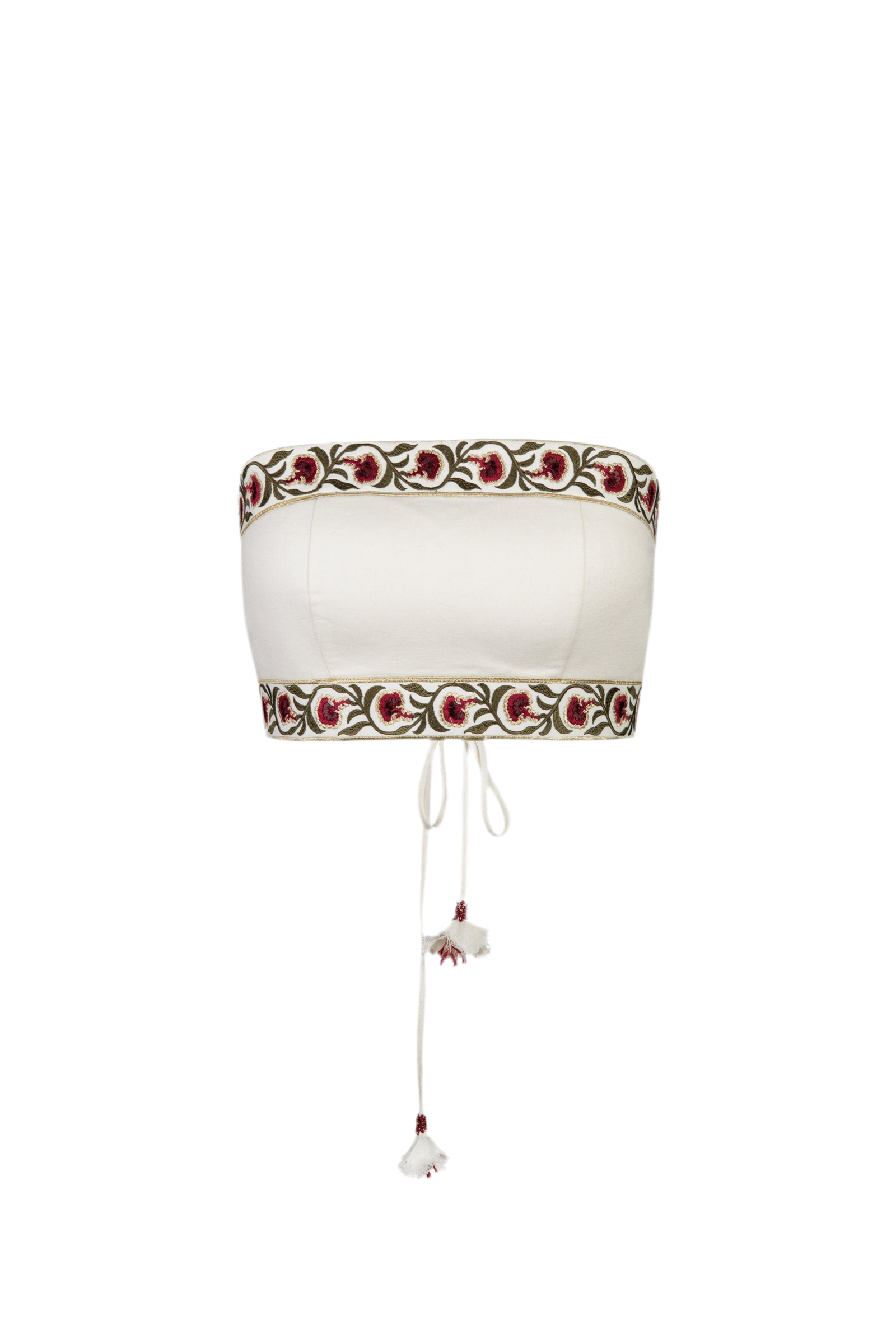 Carnation Crop Top - Ivory & Red by Rosewater House