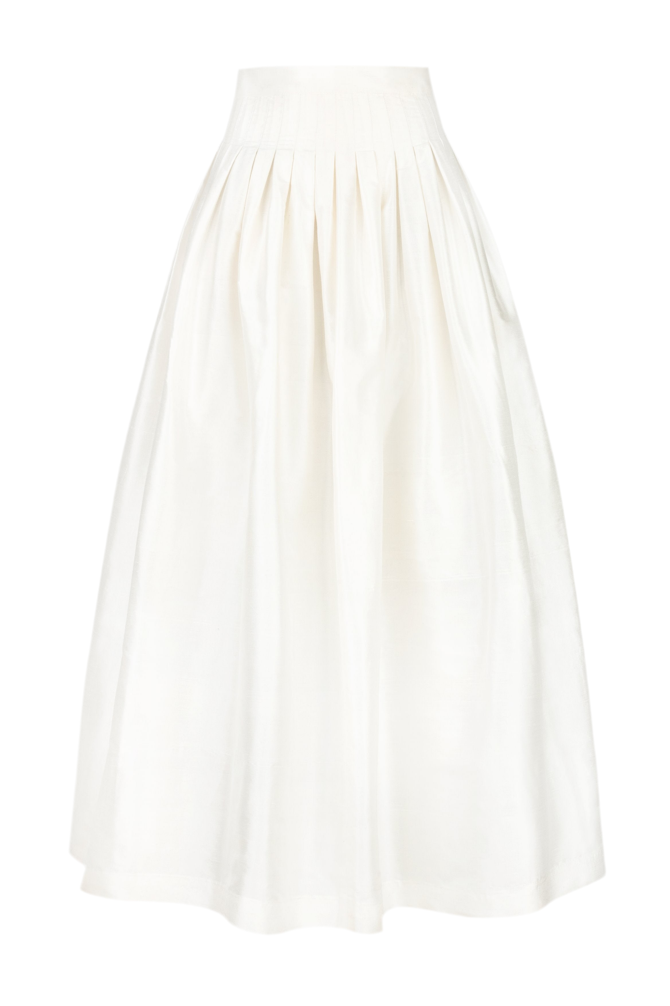 Raw Silk Taffeta Yass Skirt - Off White by Rosewater House