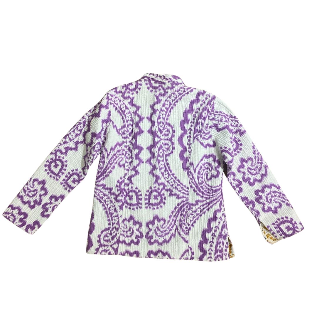 The Purple & Yellow Lillian Reversible Button-Front Jacket by Blue Door London