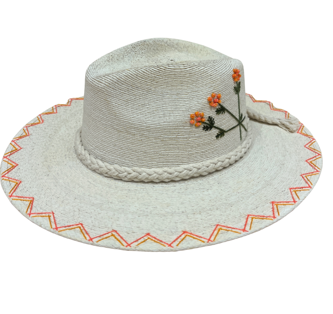 Orange Bonnet Hat by Corazon Playero