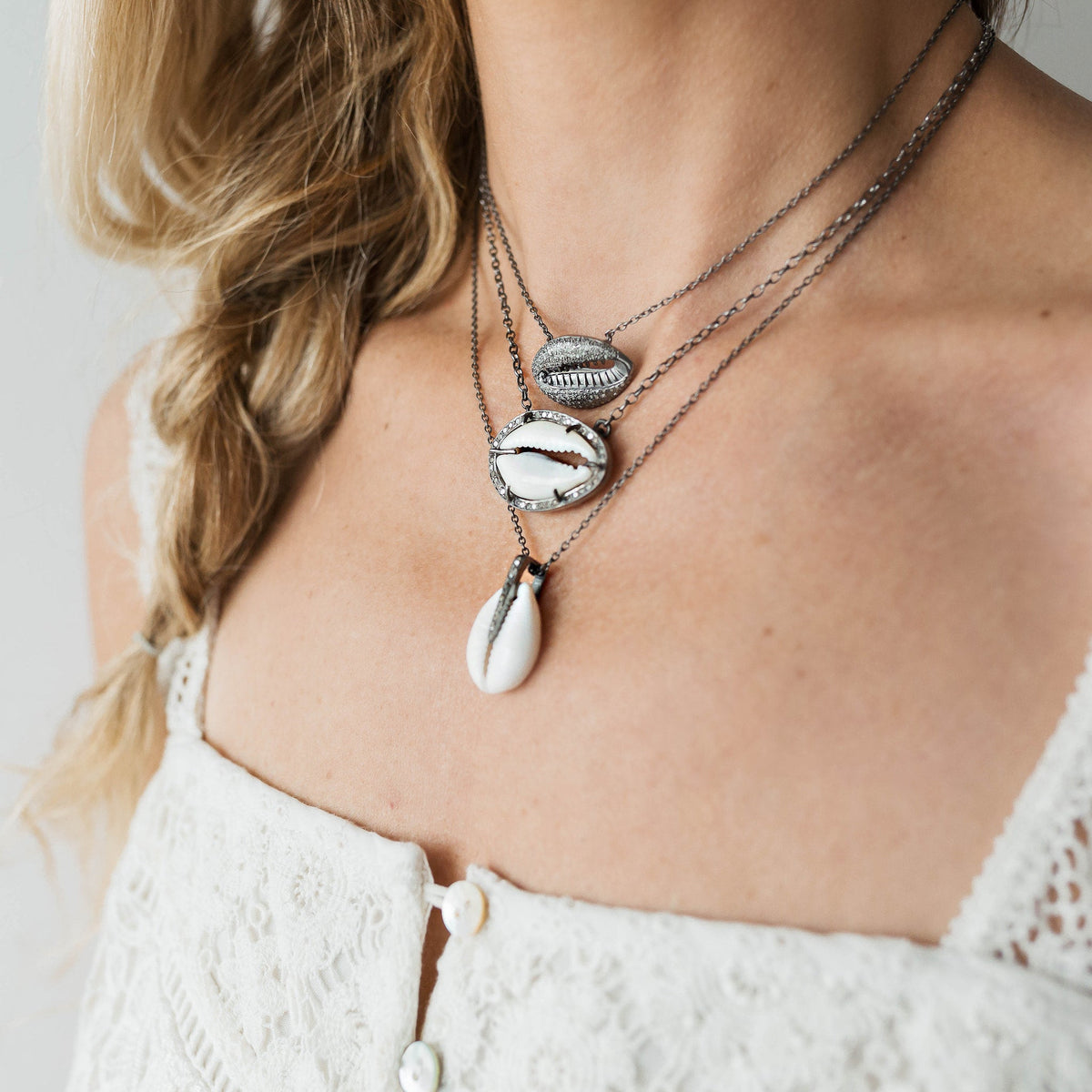 Cowrie Shell Charm Necklace by S. Carter Designs