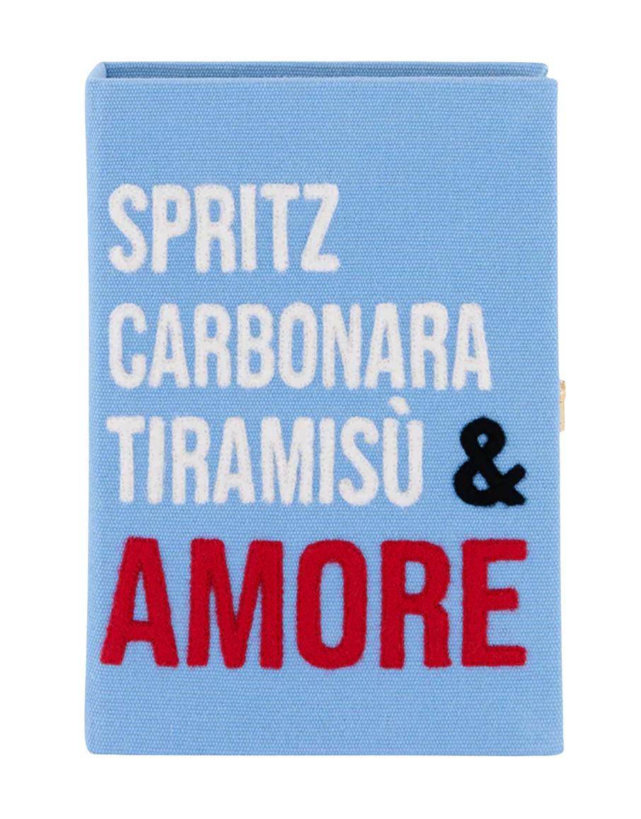 Spritz, Carbonara, Tiramisu & Amore Book Clutch by Olympia Le Tan