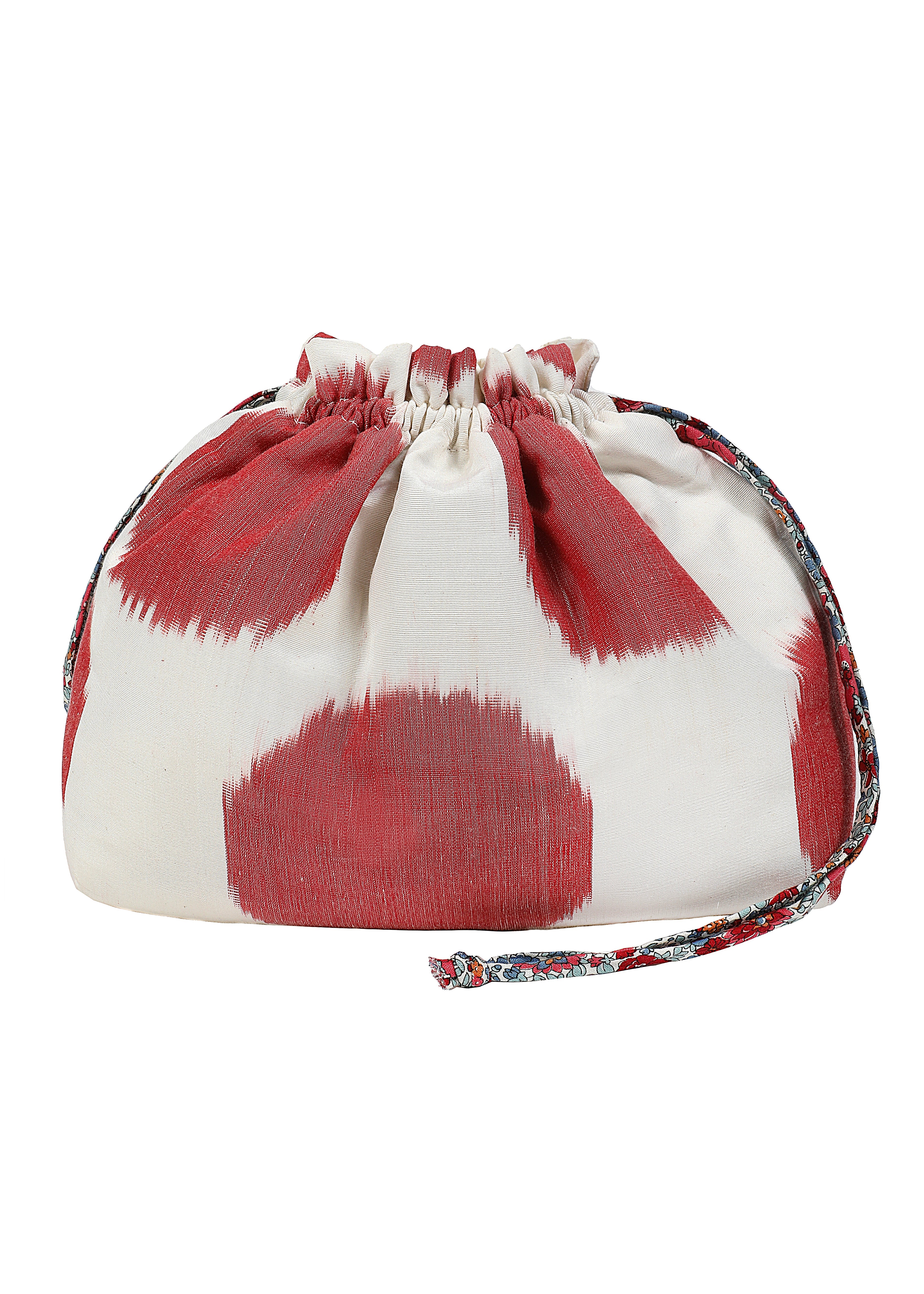 Edgartown Silk Ikat Party Purse - Red, Ivory by Larkin Lane