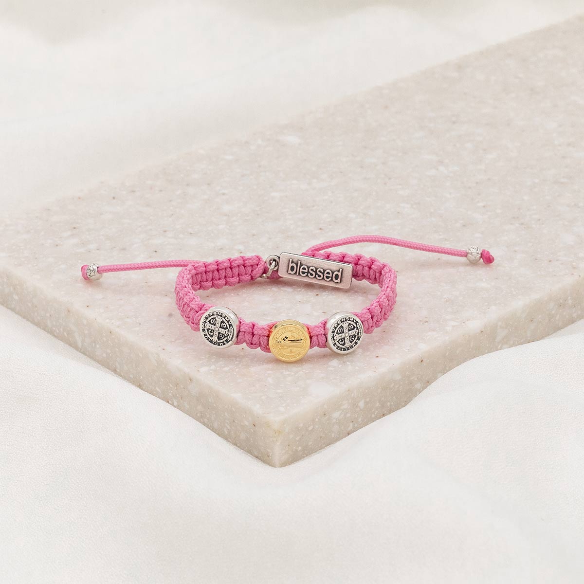 Blessing for Kids Pink Benedictine Blessing Bracelet by My Saint My Hero