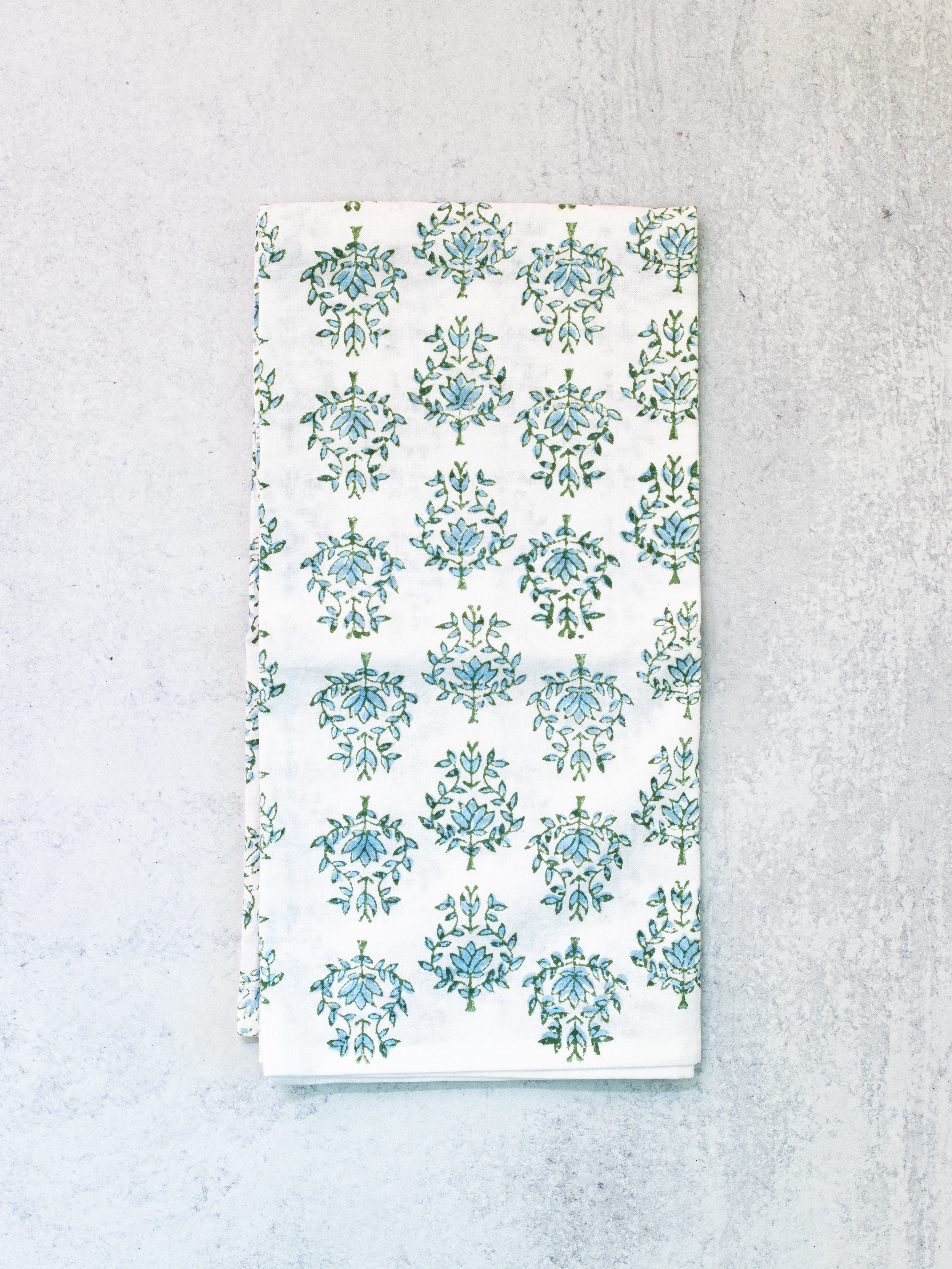 Tea Towel - Lotus, Sage & Uniform Blue by Mended