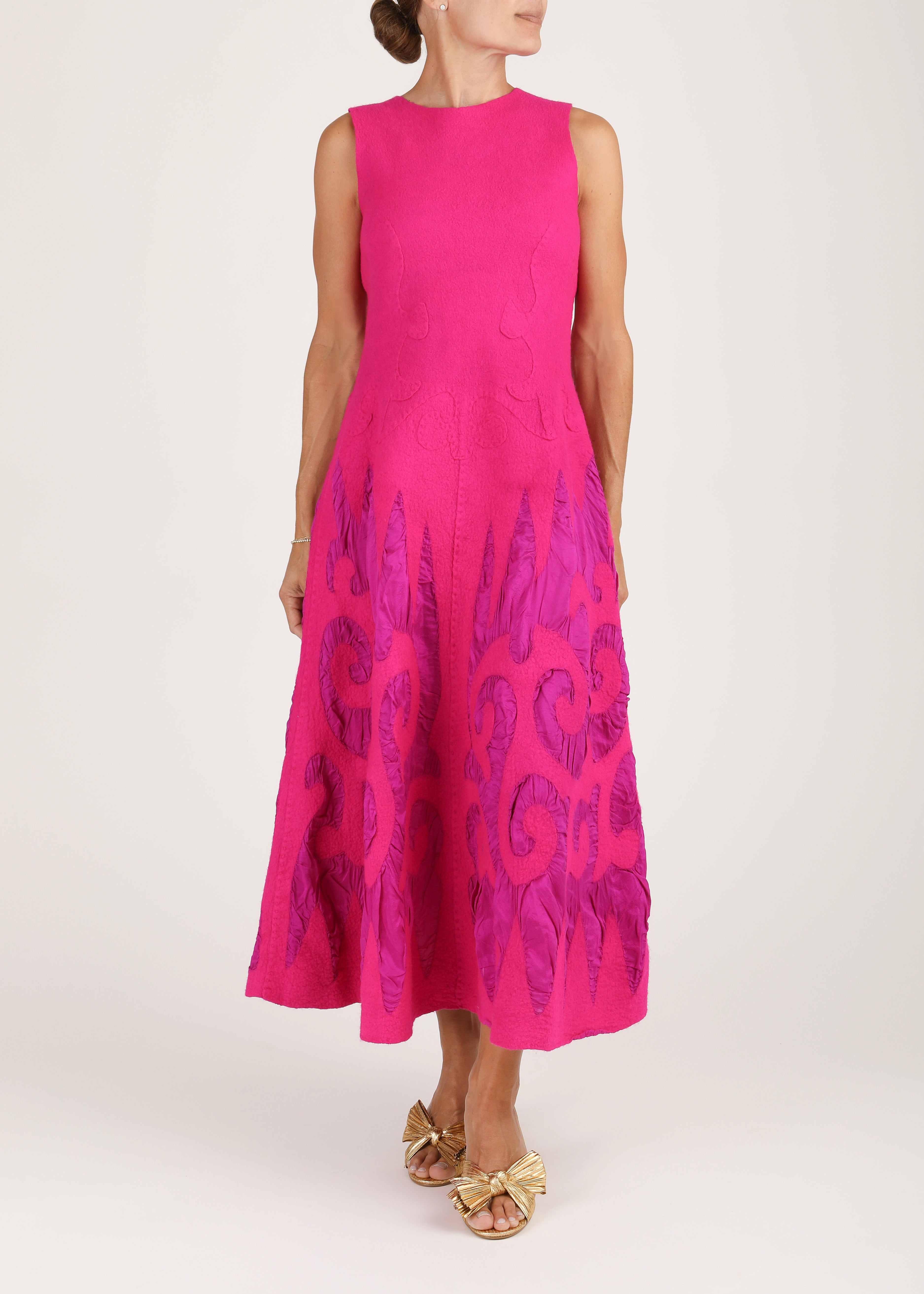 Felted Wool Dress from Kyrgyzstan- Fuschia by Larkin Lane