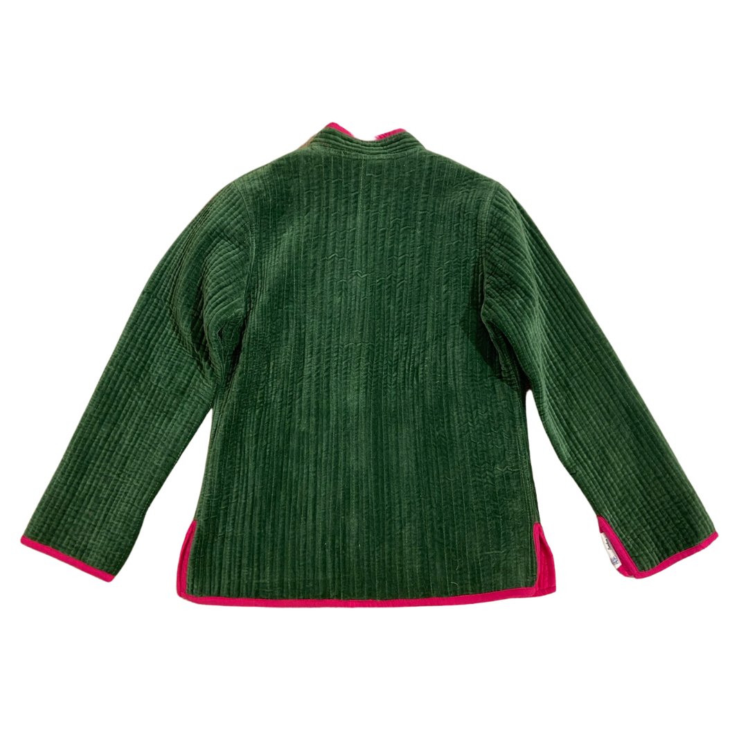 The Emerald Isabella Quilted Velvet Button-Front Jacket by Blue Door London