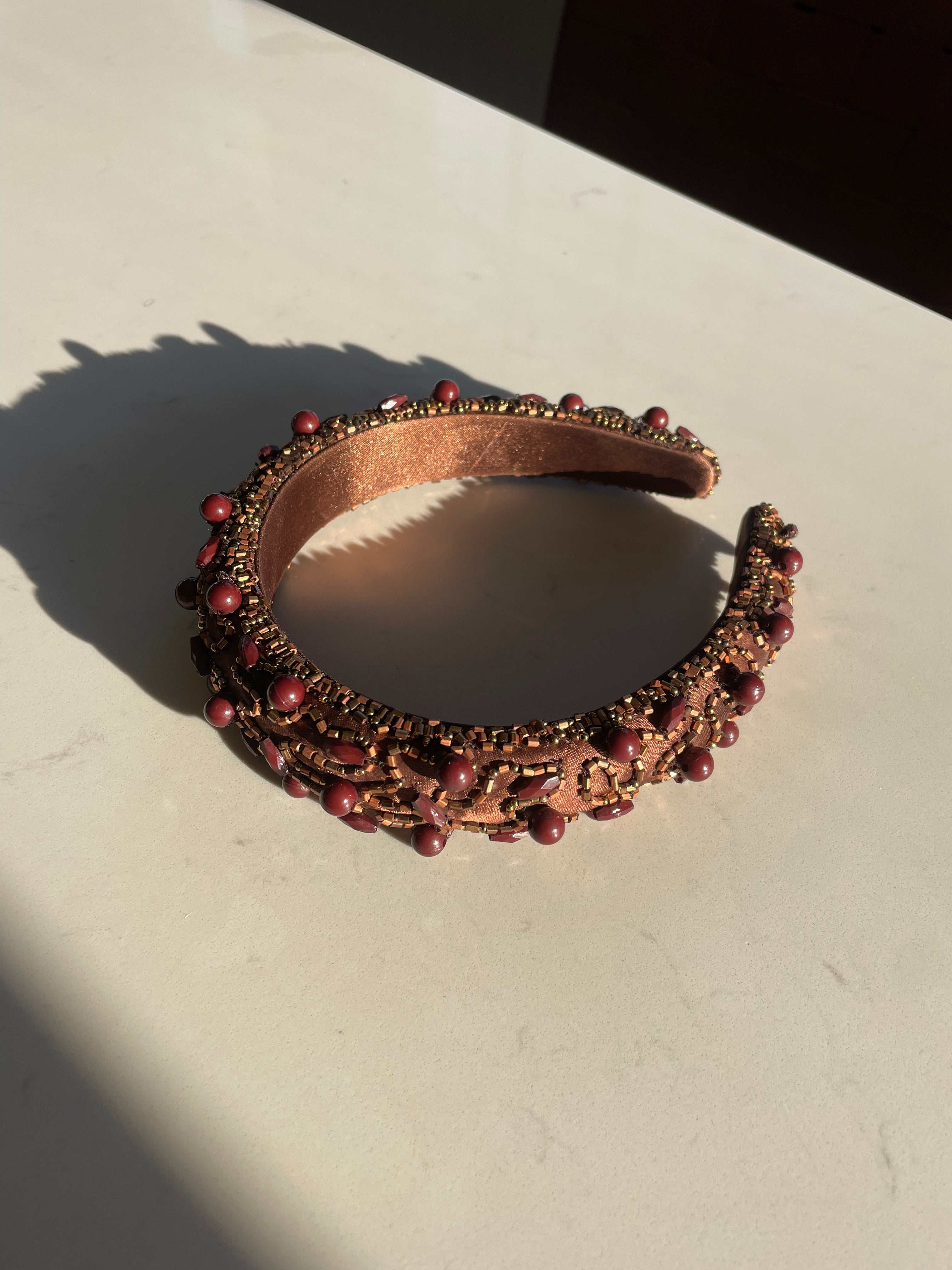 Cocoa Embellished Headband by Llani