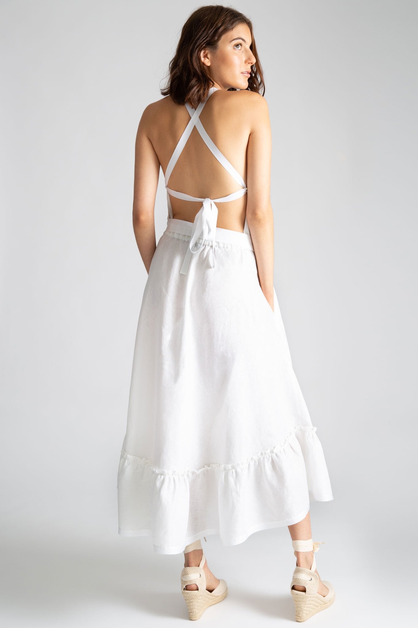 Amanda Open-Back Dress by Miguelina