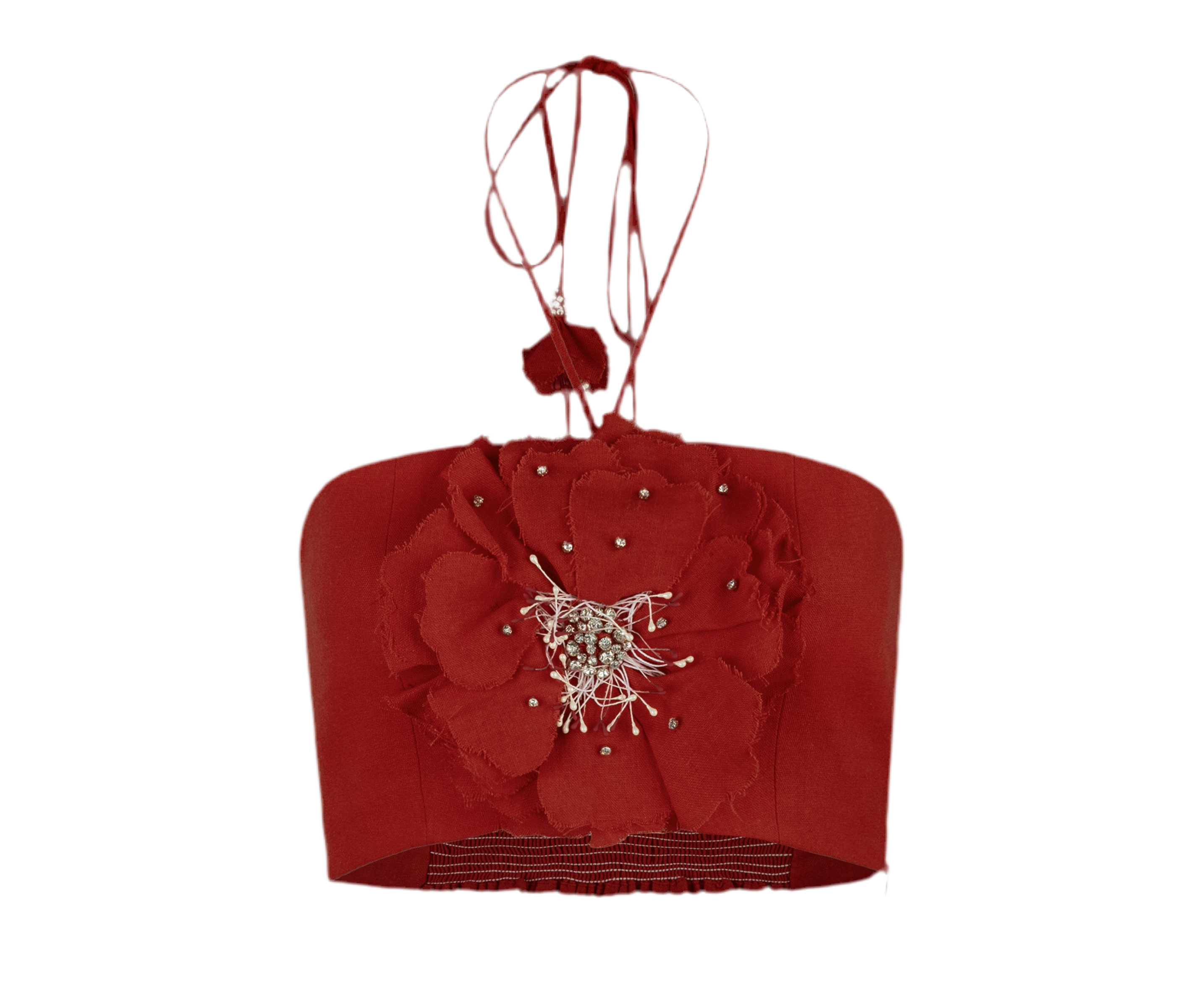 Gol Crop Top - Deep Red by Rosewater House