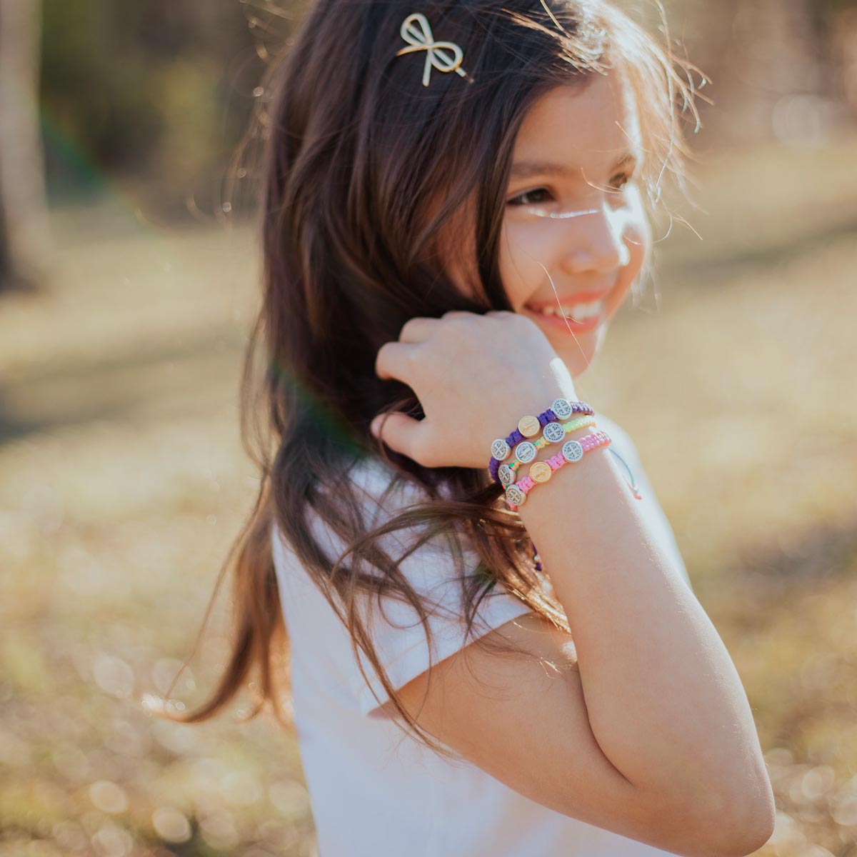 Blessing for Kids Pink Benedictine Blessing Bracelet by My Saint My Hero