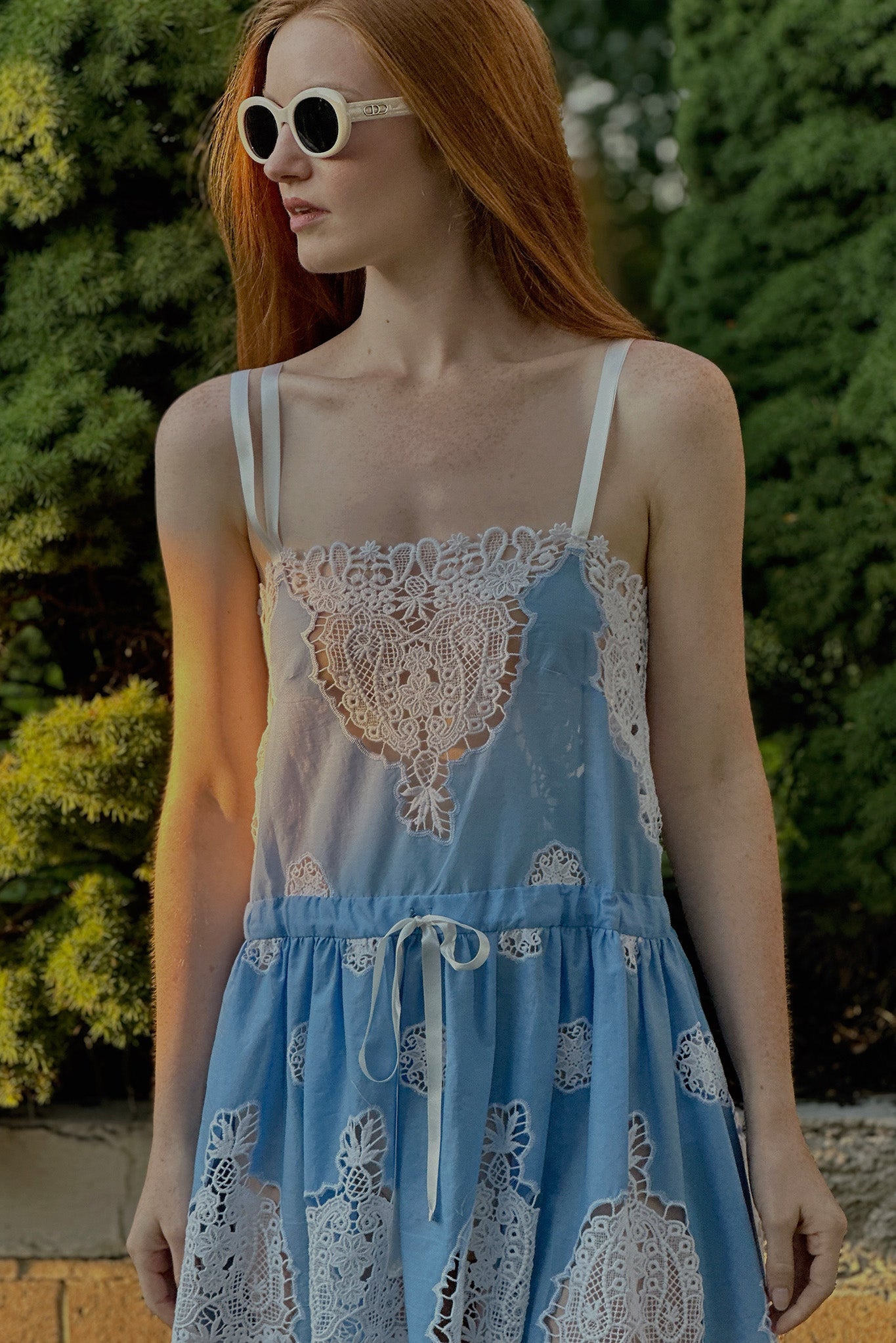 Brielle Versailles Cotton Embroidery Mini Dress - Periwinkle by Miguelina