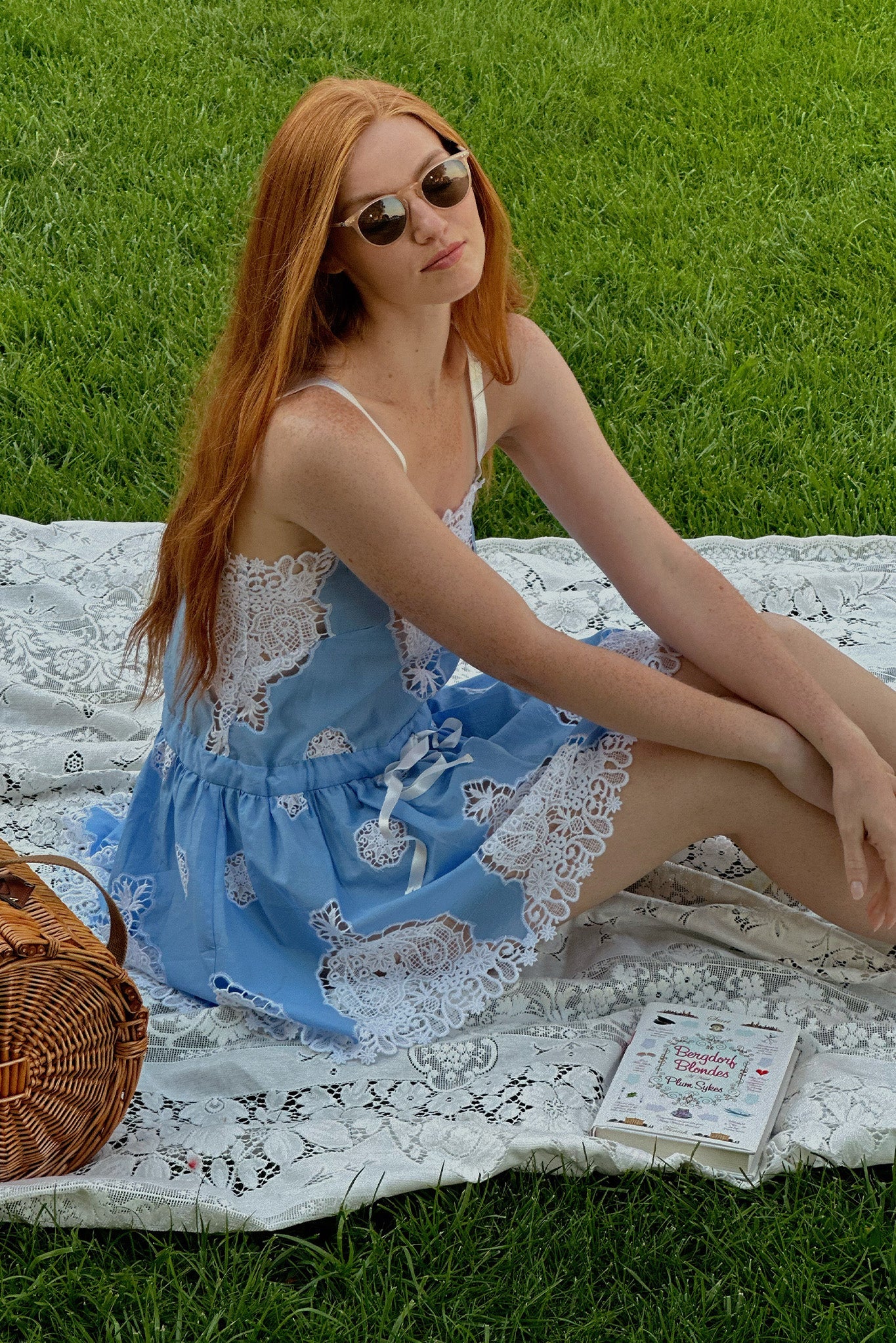Brielle Versailles Cotton Embroidery Mini Dress - Periwinkle by Miguelina