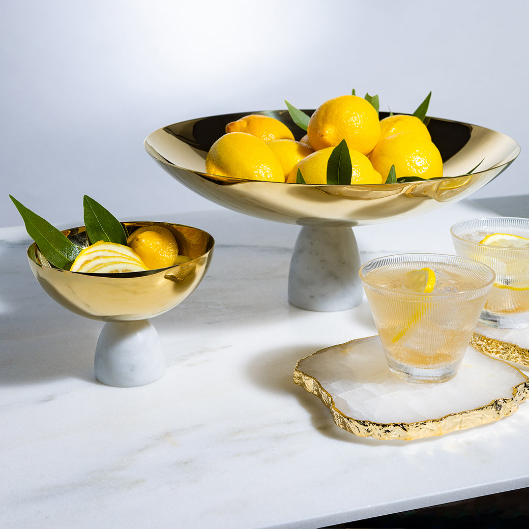 Coluna Fruit Bowl, Marble & Gold by ANNA New York