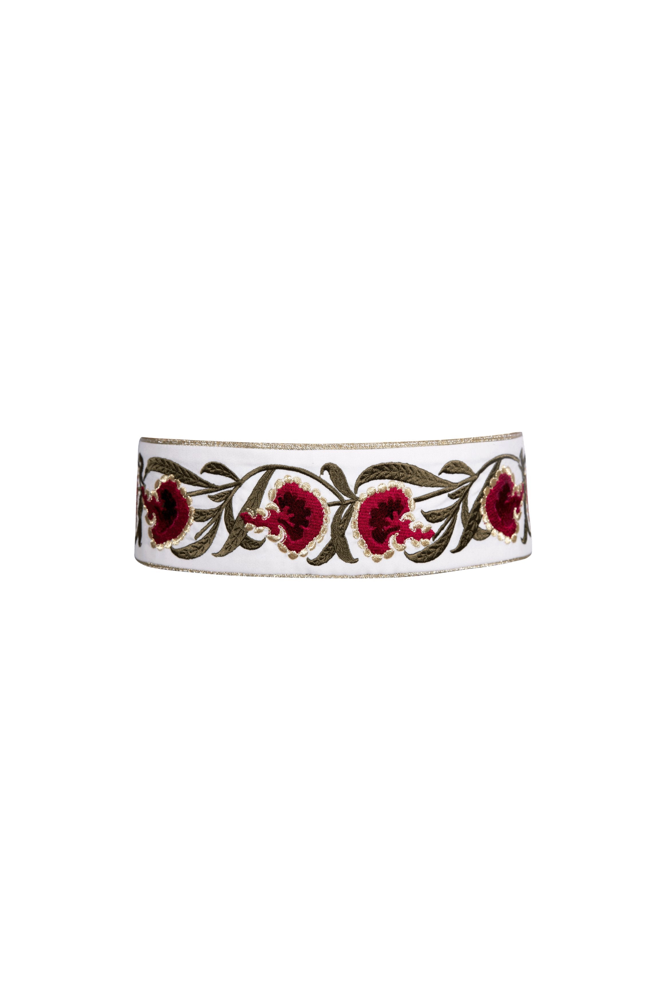 Carnation Belt - White/Red by Rosewater House