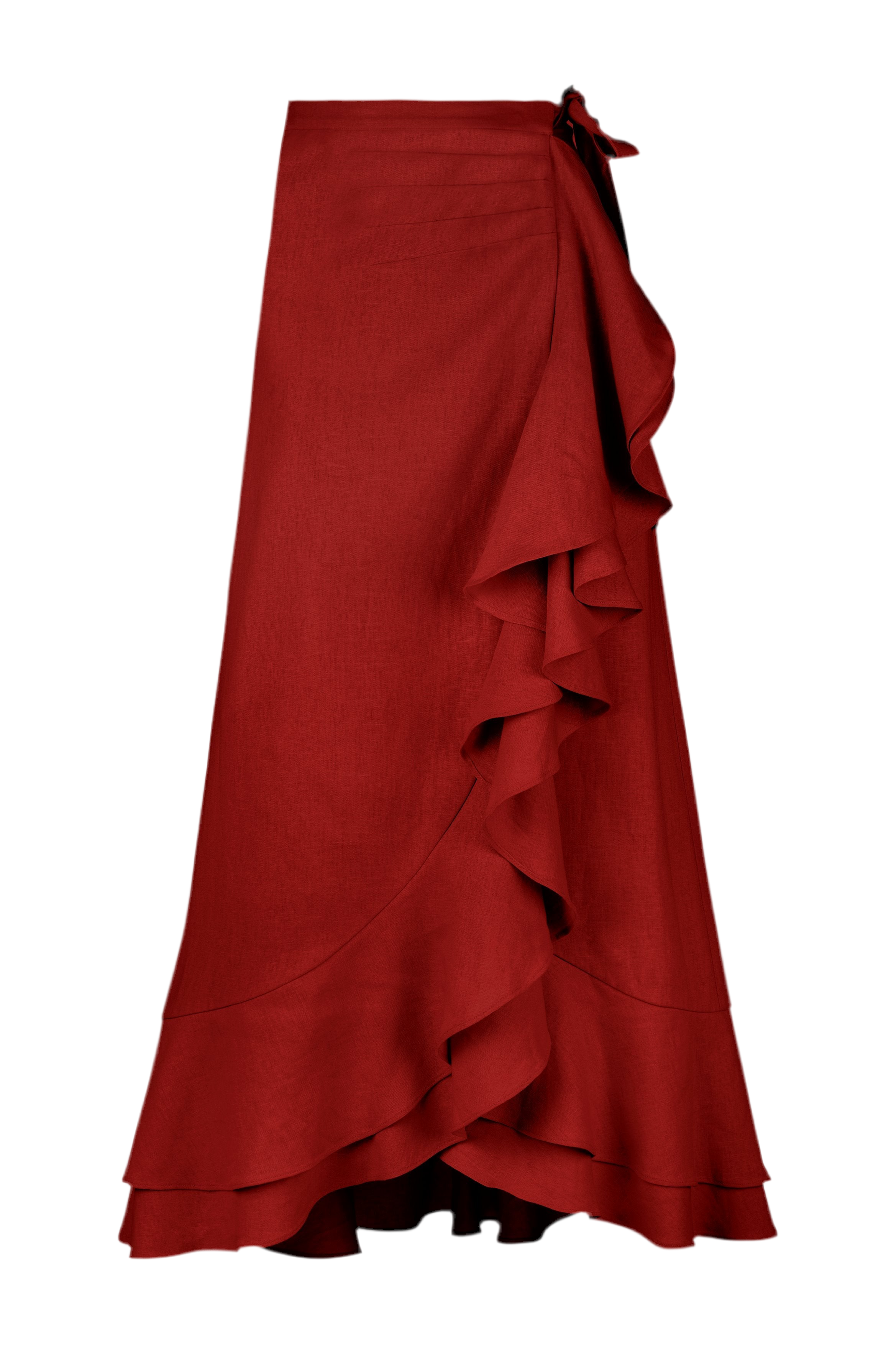 Golestan Ruffle Skirt - Deep Red by Rosewater House