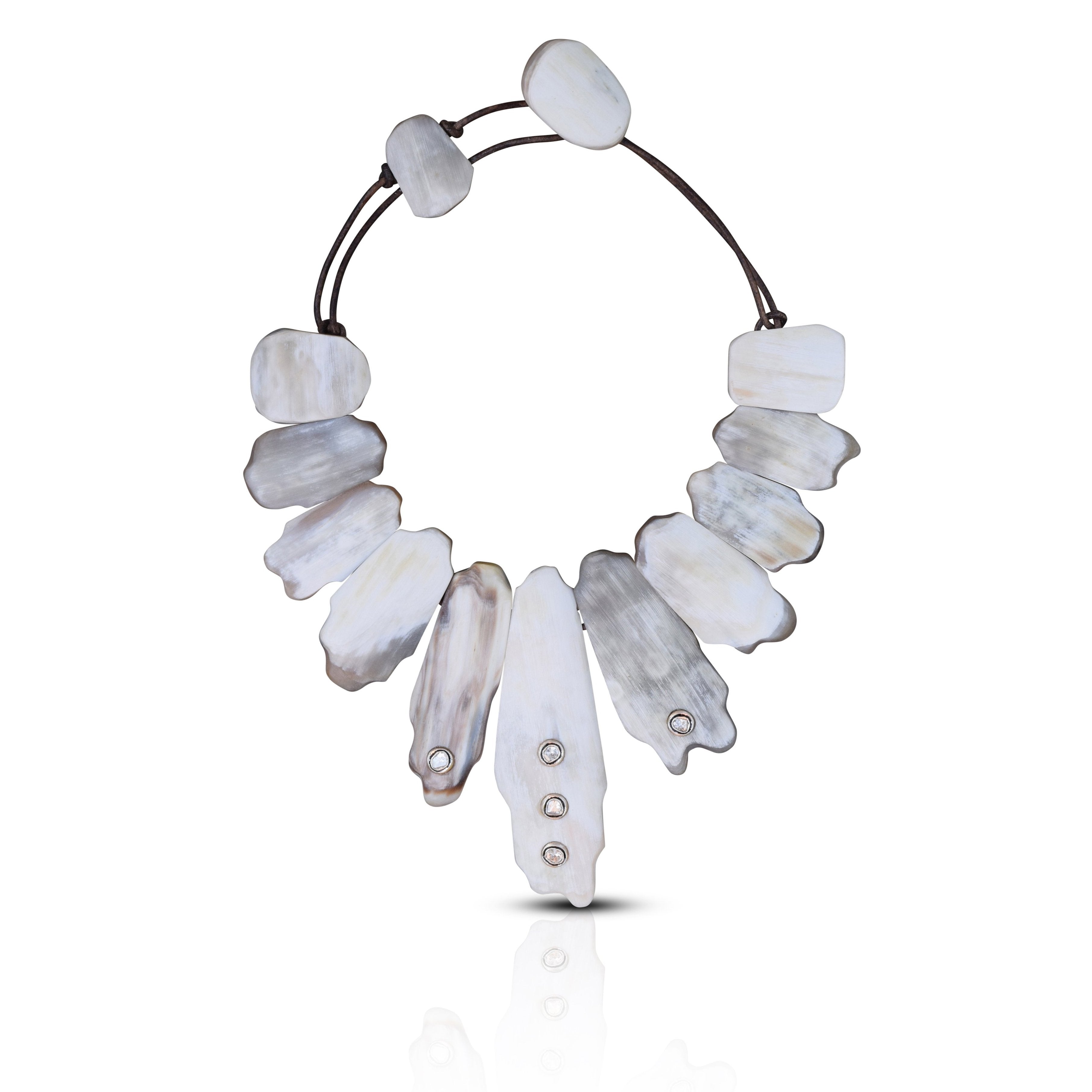 Light Matte Horn Collar by S.Carter Designs
