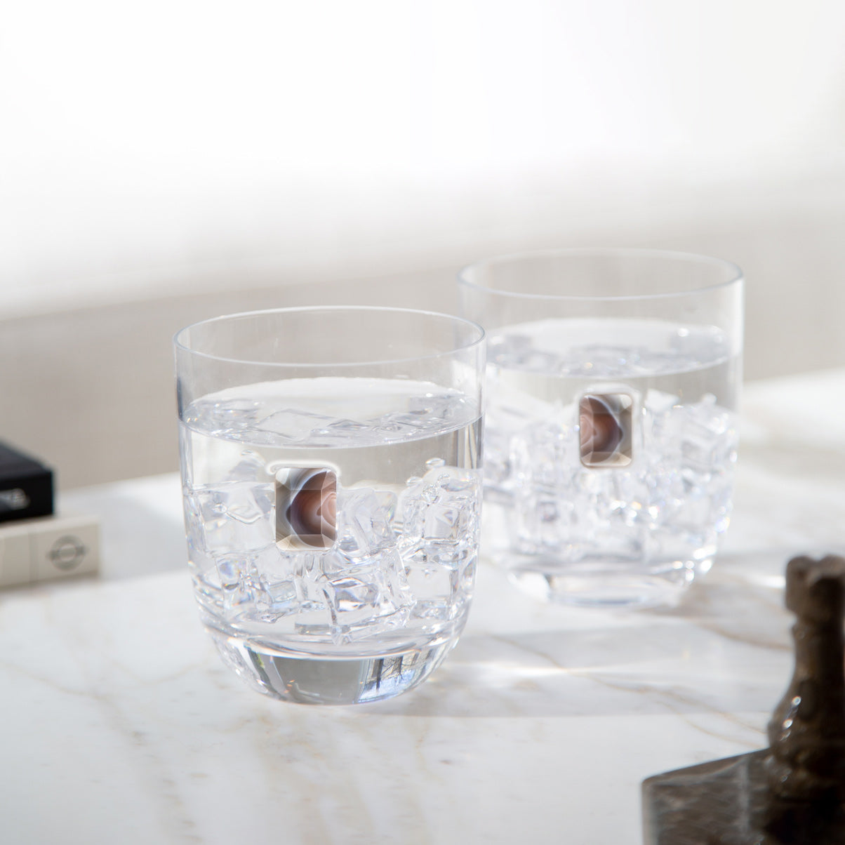Elevo DOF Glasses, Smoke Agate, Set of 2 by ANNA New York