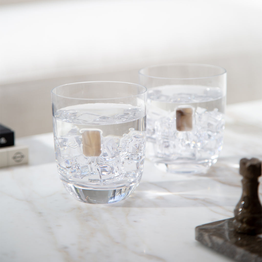 Elevo DOF Glasses, Smoke Agate, Set of 2 by ANNA New York