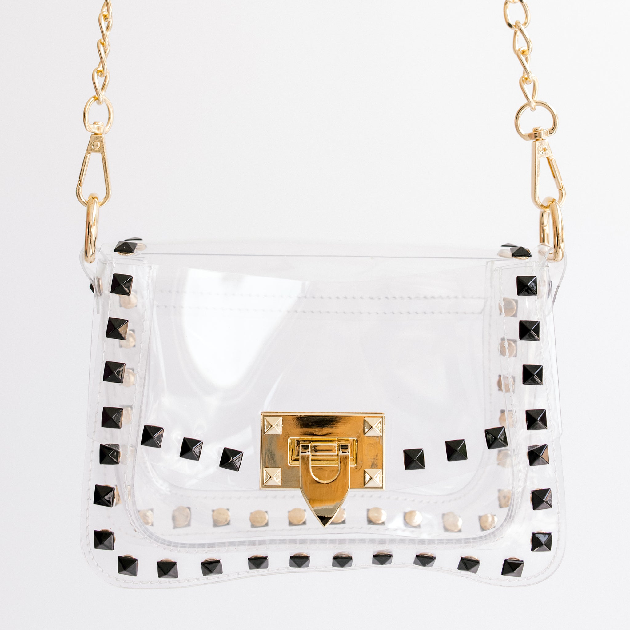 The Jackie in Black & Gold by Clearly Handbags