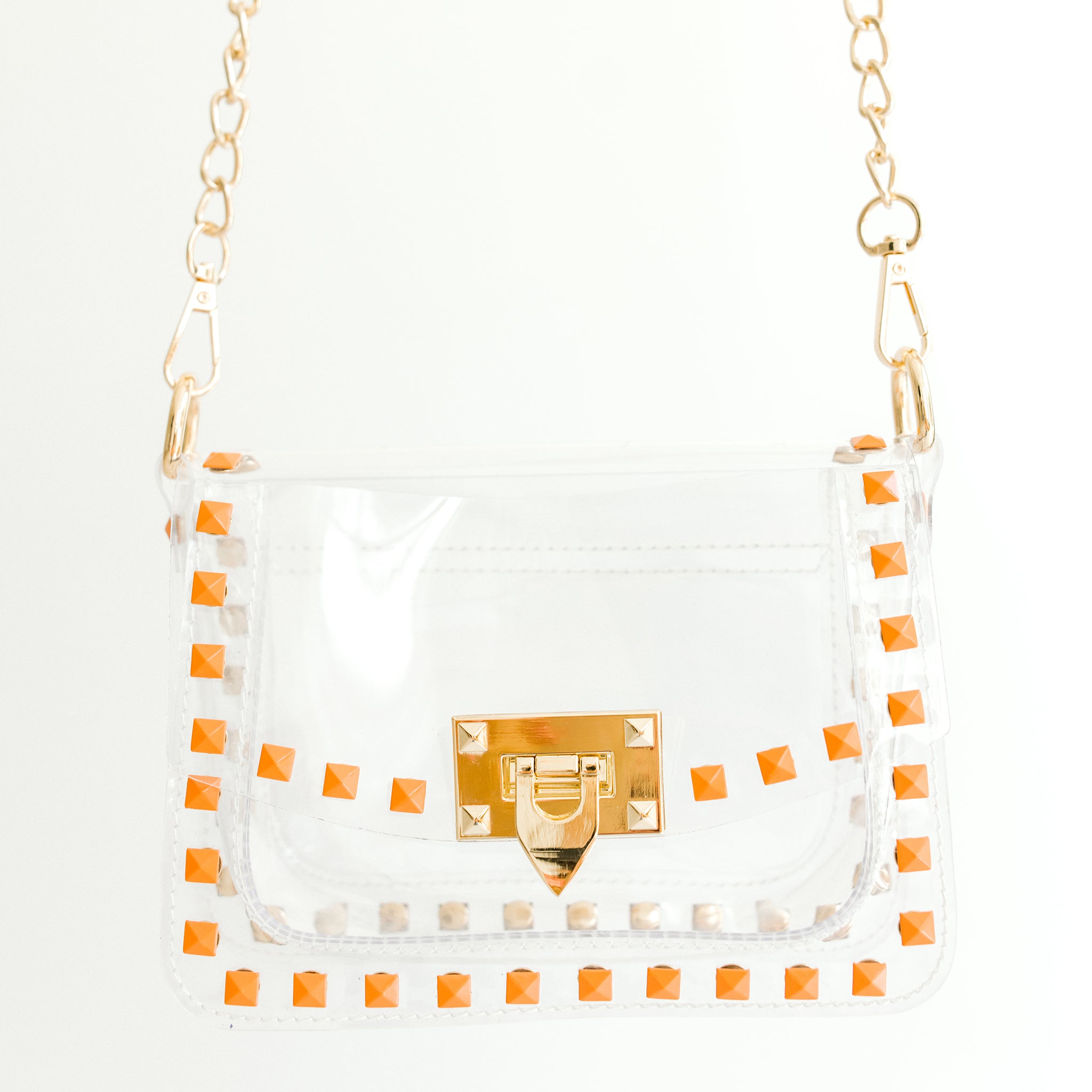 The Jackie in Orange & Gold by Clearly Handbags
