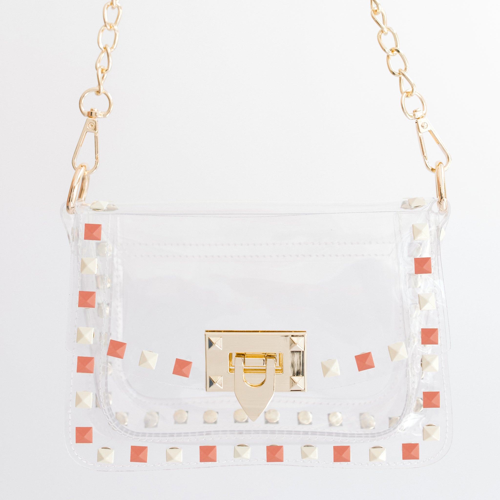 Jackie in Orange & White by Clearly Handbags