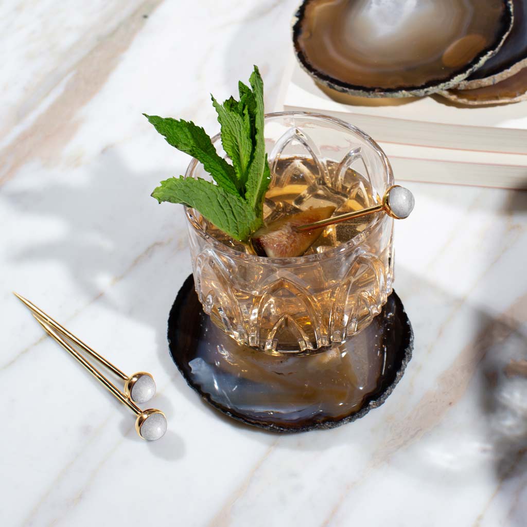Hospitality Cocktail Picks, Gold & Crystal, Set of 4 by ANNA New York
