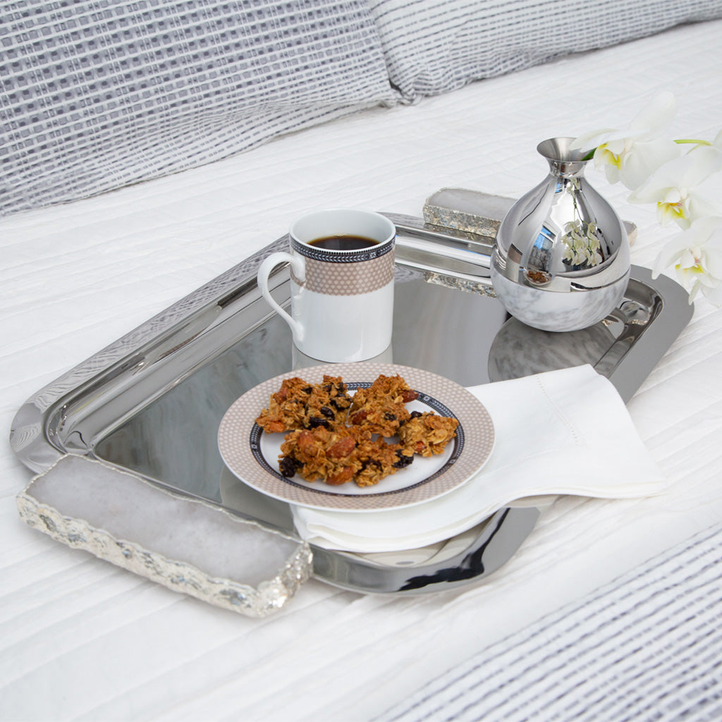 Hospitality Tray, Silver & Crystal by ANNA New York