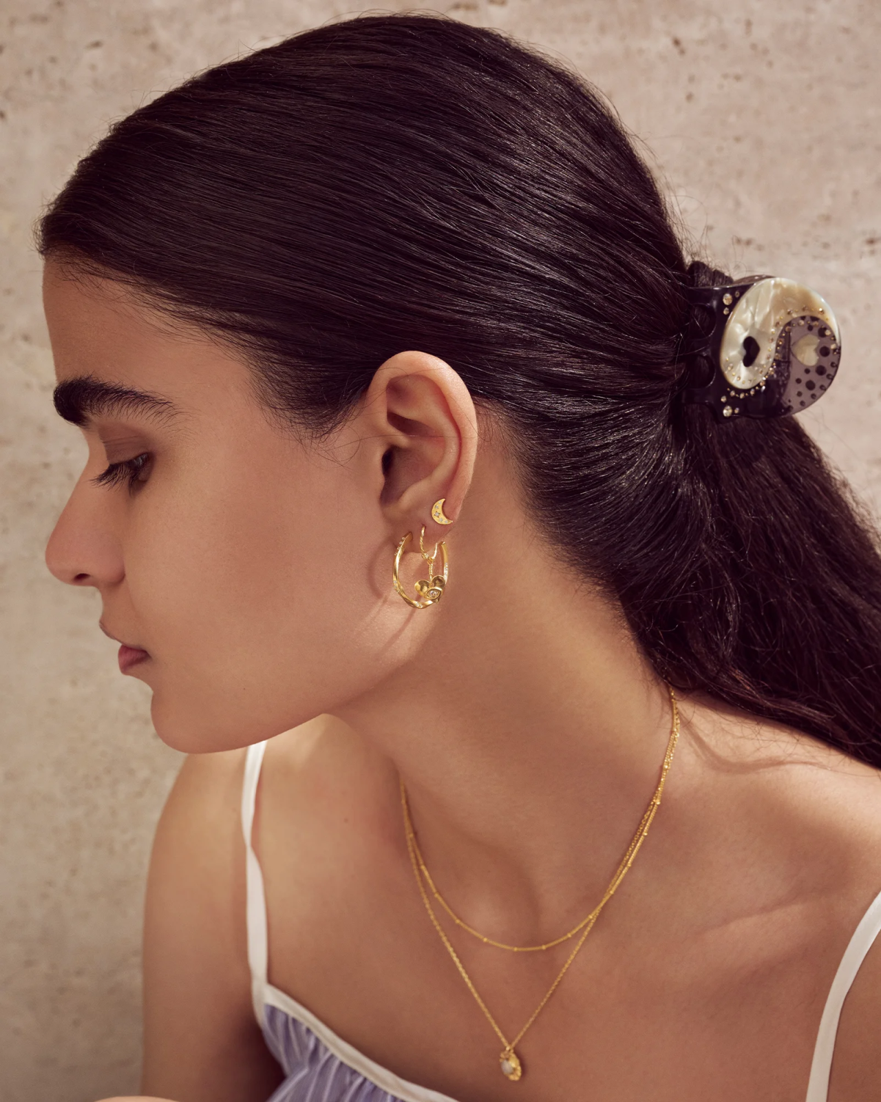 Echo Midi Earrings Silver by Maanesten