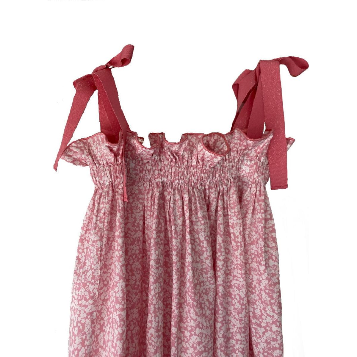 Girls' Jaime Dress in Pink & White Ditsy Floral by Casey Marks