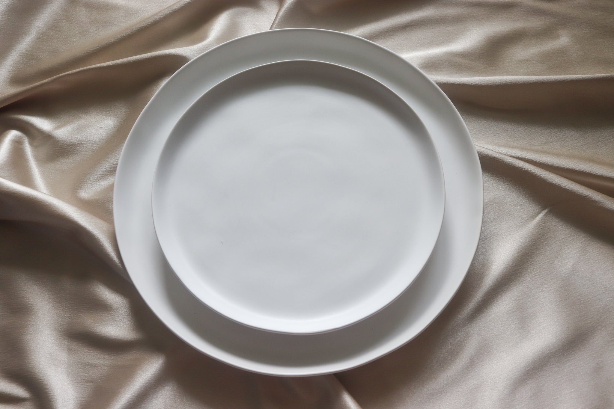 White Canvas Dinner Plate by Divine Ivy